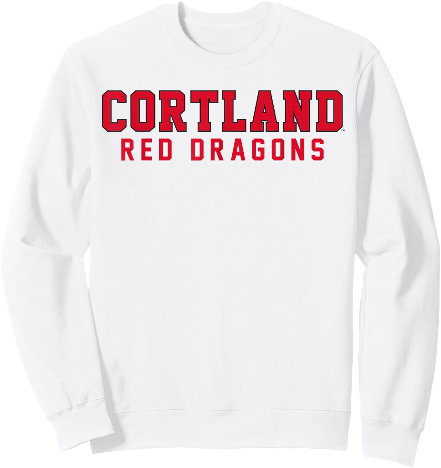 SUNY Cortland Red Dragons Classic Collegiate Text Sweatshirt - Sweatshirt | White