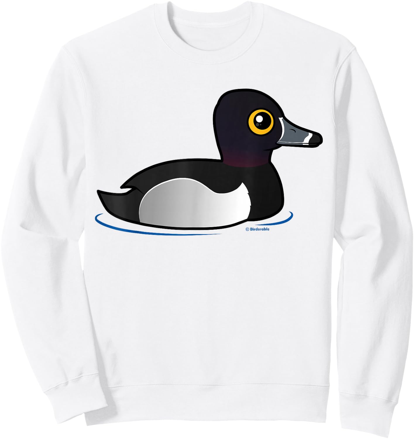 Cute Cartoon Ring-necked Duck Birdorable Waterfowl Bird Sweatshirt - Sweatshirt | White
