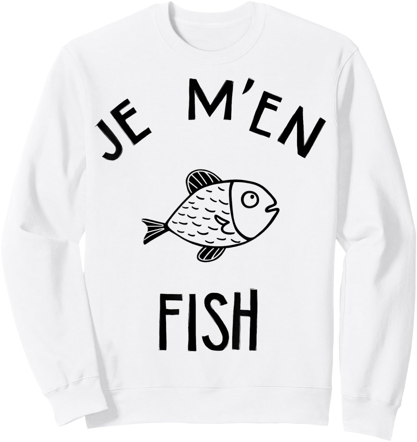 Je M'en Fish , white, S Sweatshirt - Sweatshirt | White