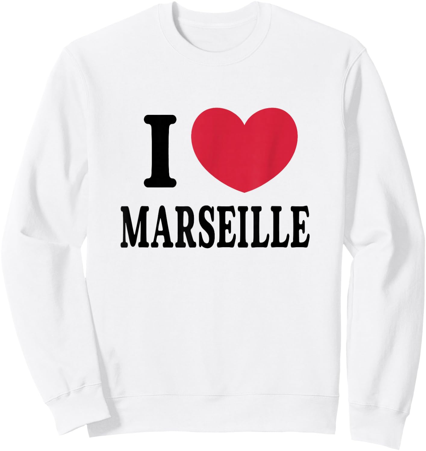 I Love Marseille , white, S Sweatshirt - Sweatshirt | White