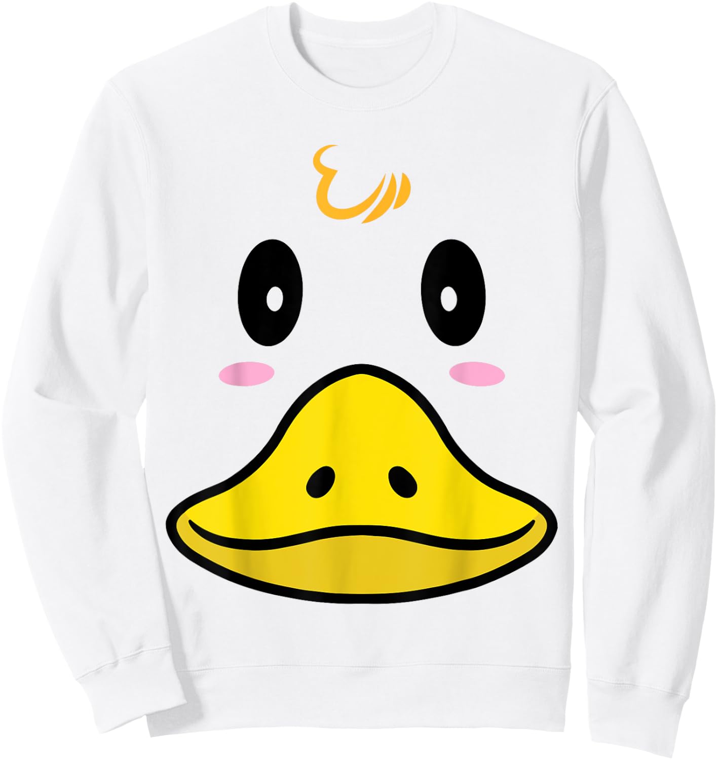 Duck Costume Cute Rubber Ducky Face Halloween Sweatshirt - Sweatshirt | White