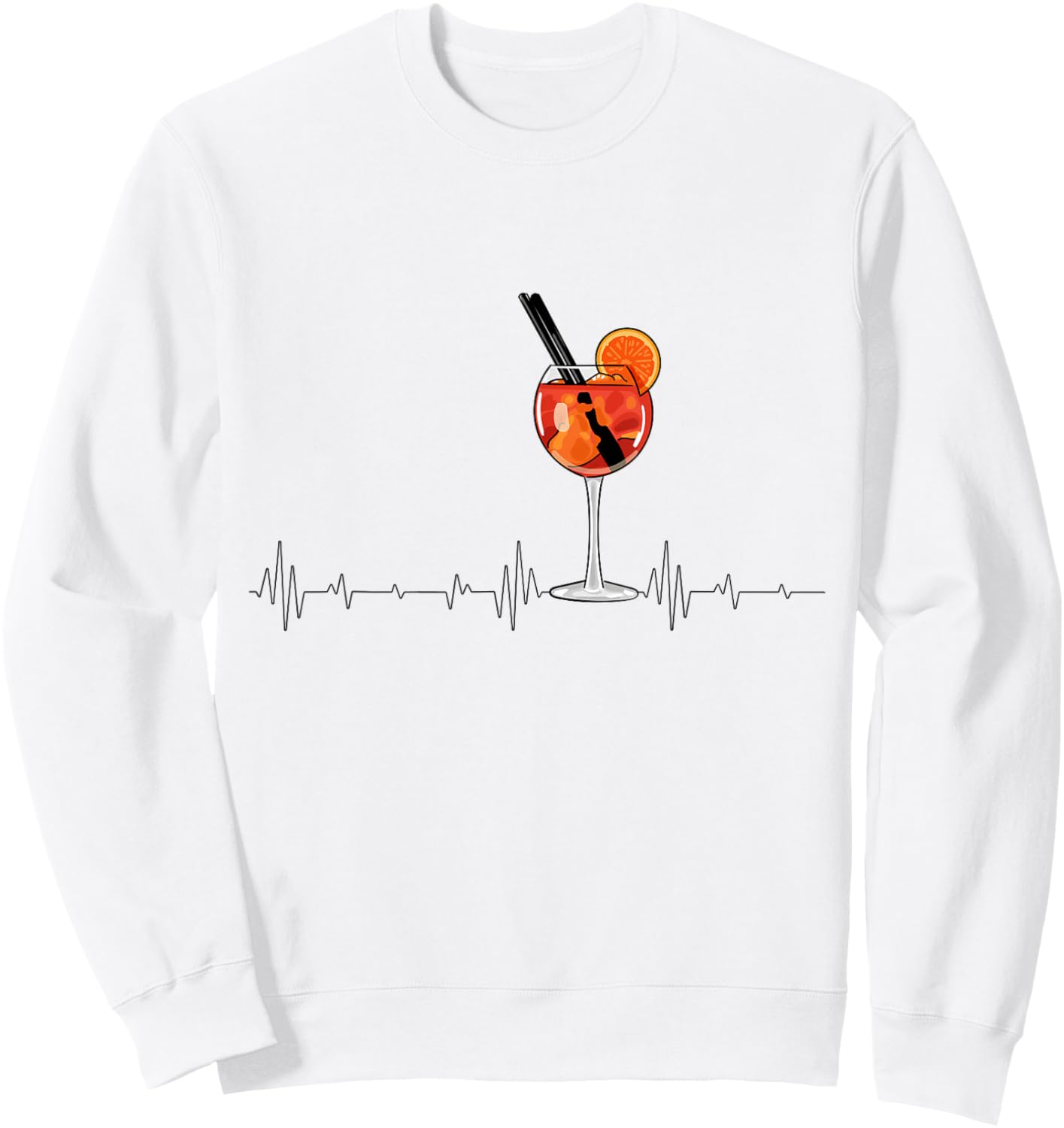 Aperitif Spritz Heartbeat Graphic , White Sweatshirt - Sweatshirt | White
