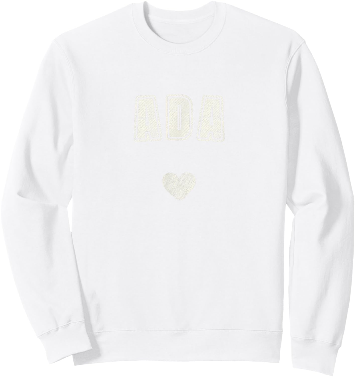 Ada Name Cute Heart Retro Love Ada Sweatshirt - Sweatshirt | White