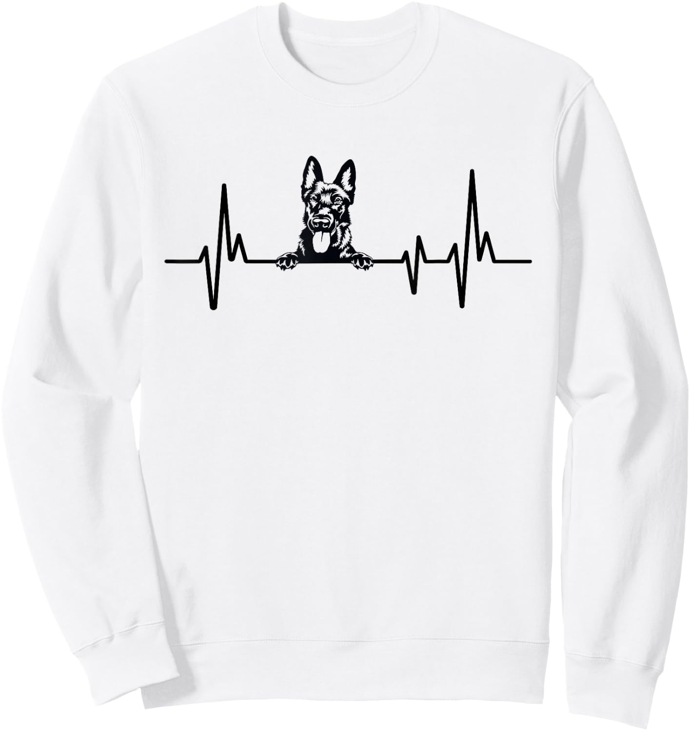 Heartbeat Dog Design Dutch Shepherd Men Women Kids Sweatshirt - Sweatshirt | White