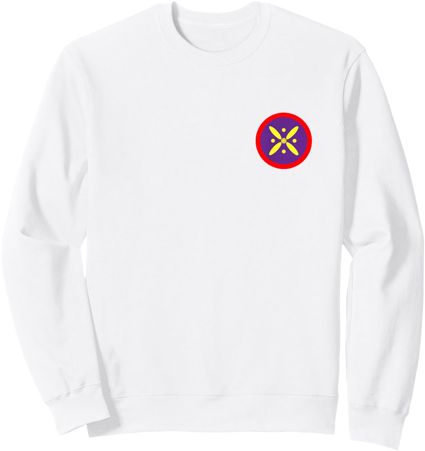 Derafsh Kaviani Lotus Flower Iranian History Flag Badge , gray Sweatshirt - Sweatshirt | White