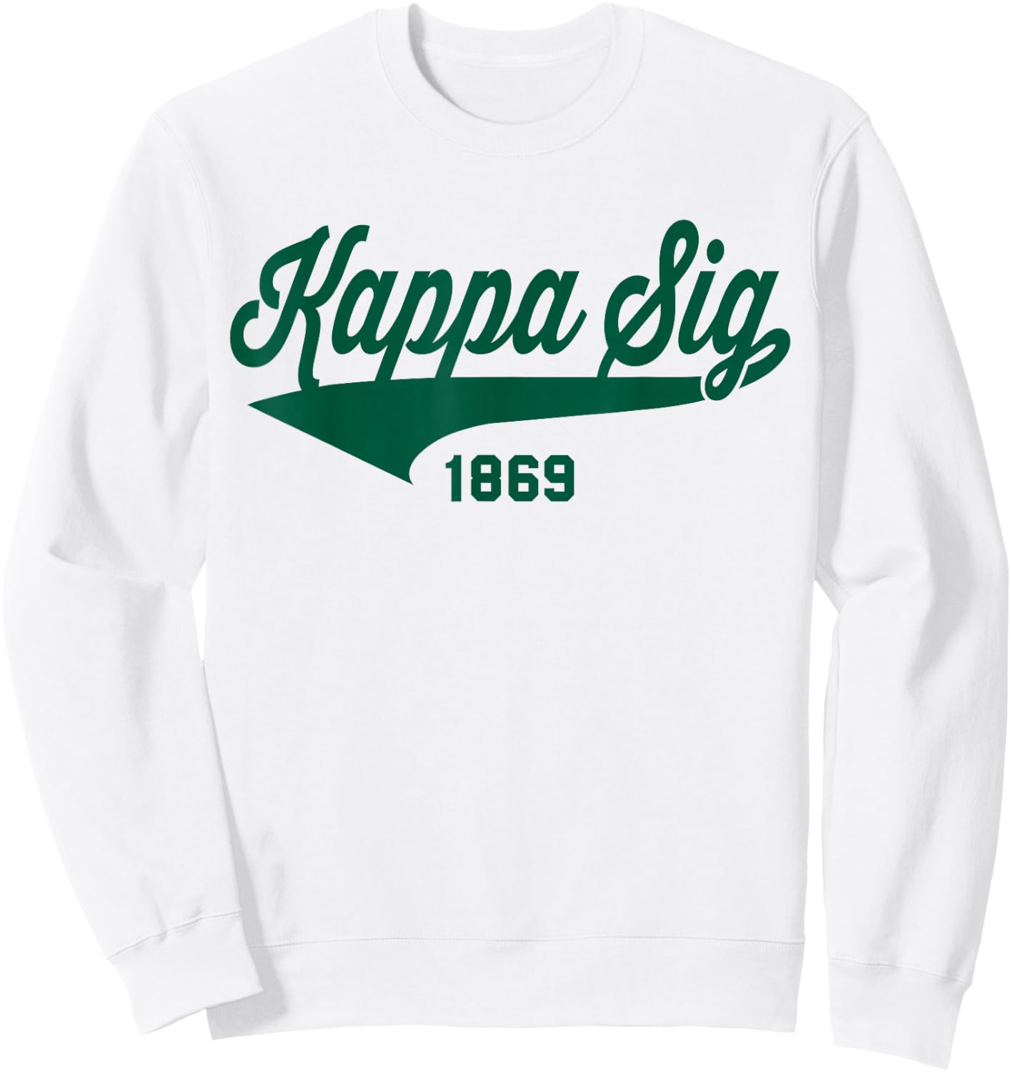 Kappa Sigma Officially Licensed Emerald Green Retro Script Sweatshirt - Sweatshirt | White