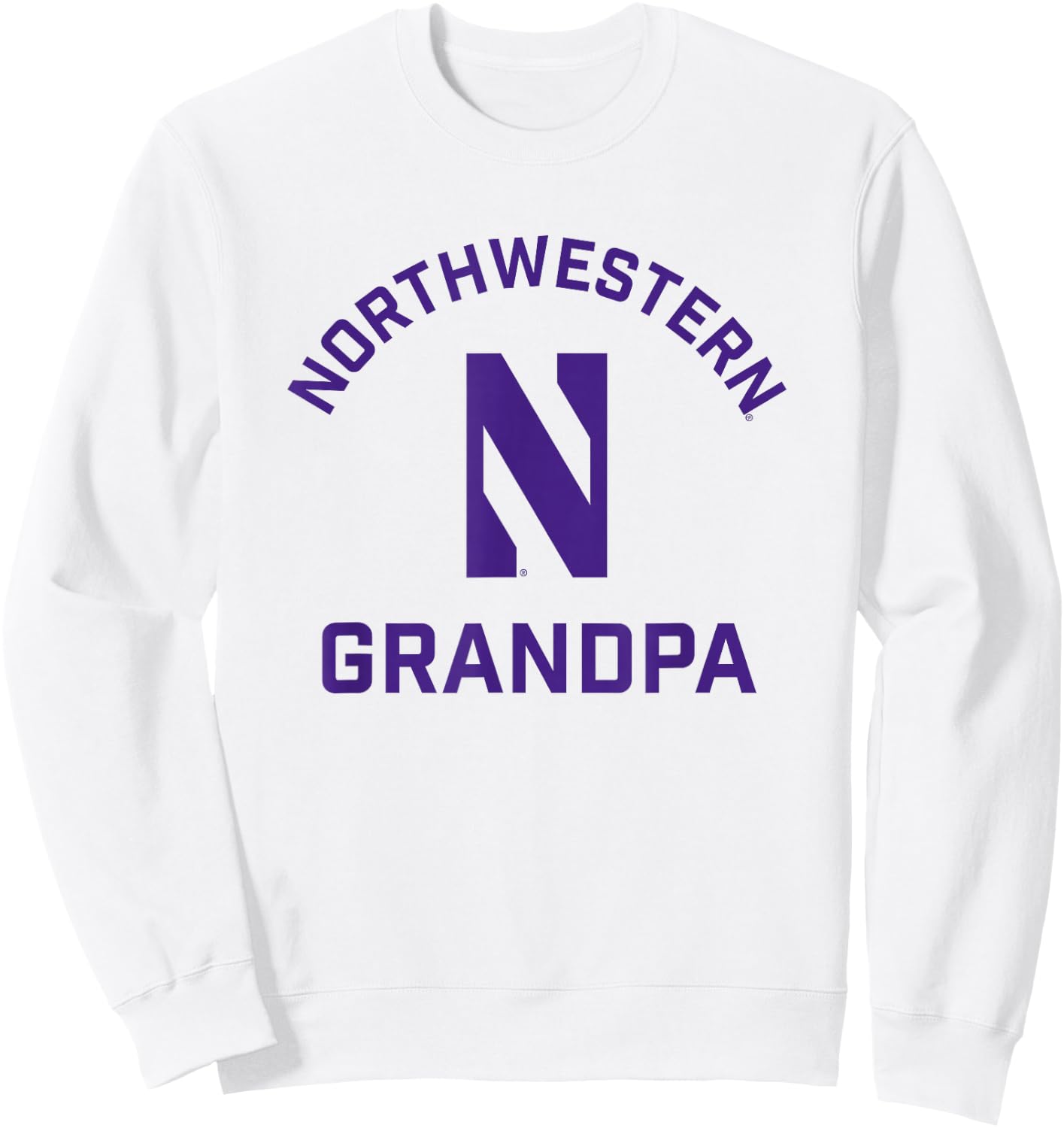 Northwestern University Wildcats Arched Grandpa Sweatshirt - Sweatshirt | White