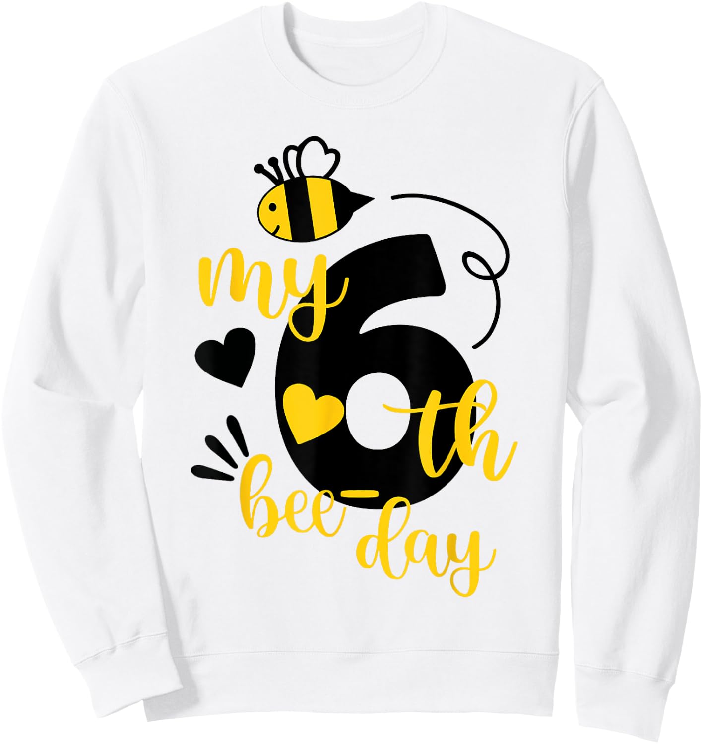 It's My 6th Bee Day - 6 Years Old Birthday Party Girl Sweatshirt - Sweatshirt | White