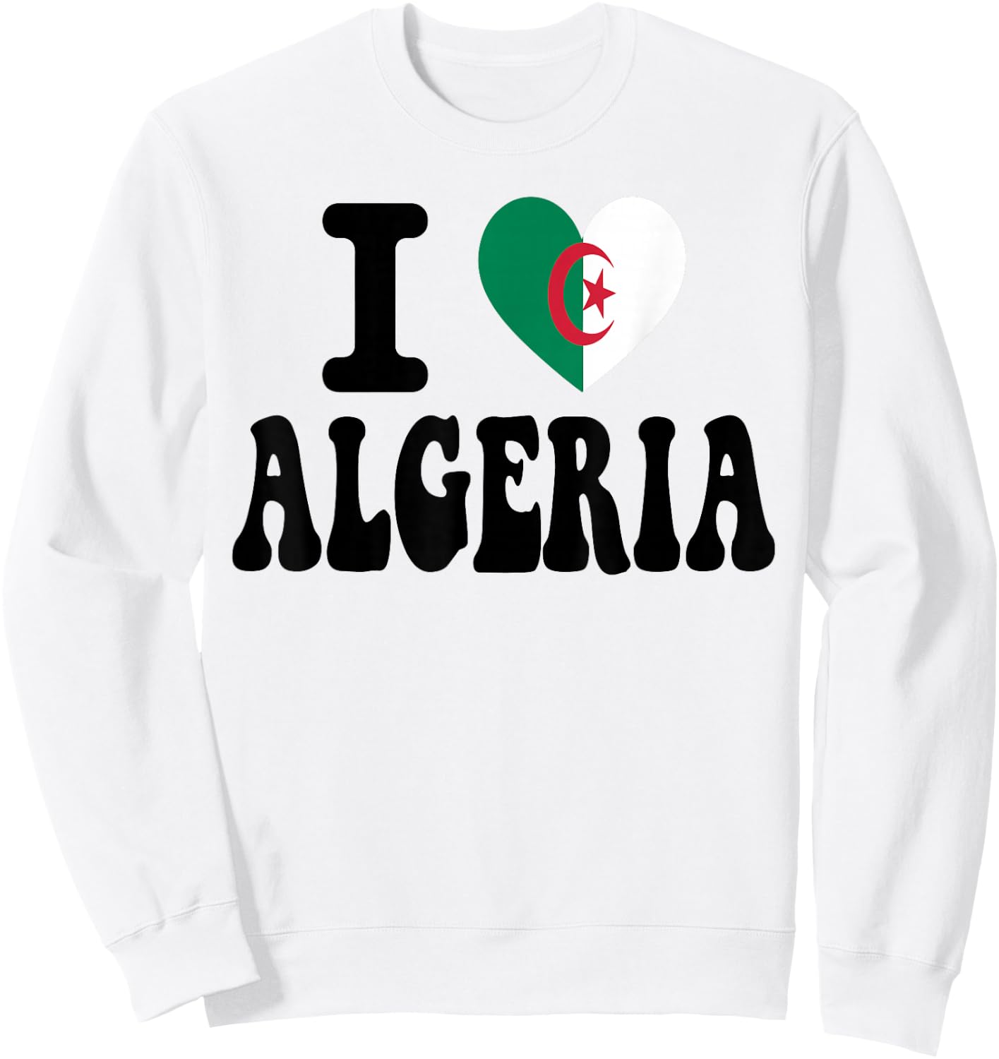 I Love Algeria Heart Flag Retro Travel Souvenir Sweatshirt - Sweatshirt | White