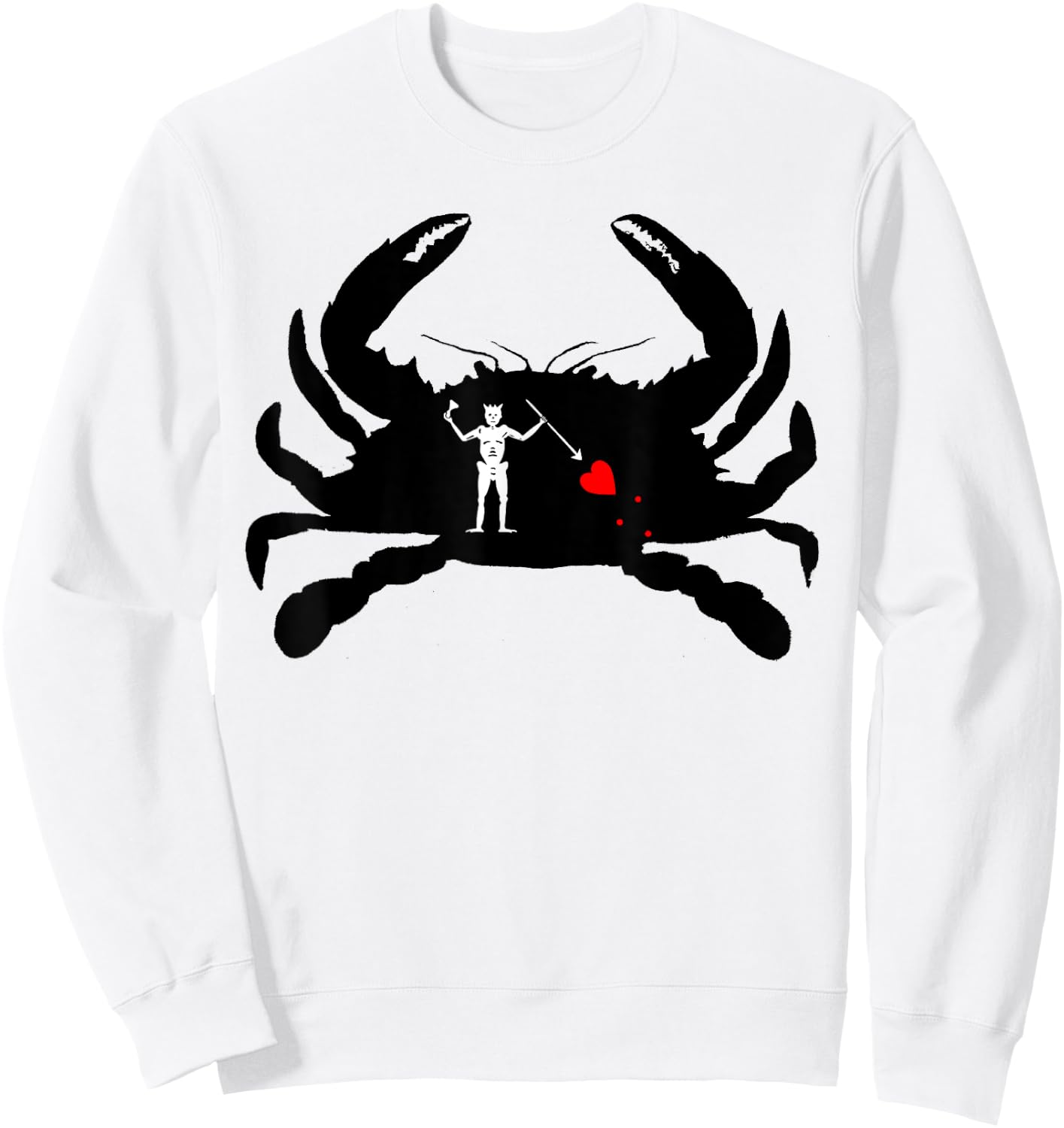 Blackbeard The Pirate Jolly Roger Crab Silhouette Sweatshirt - Sweatshirt | White