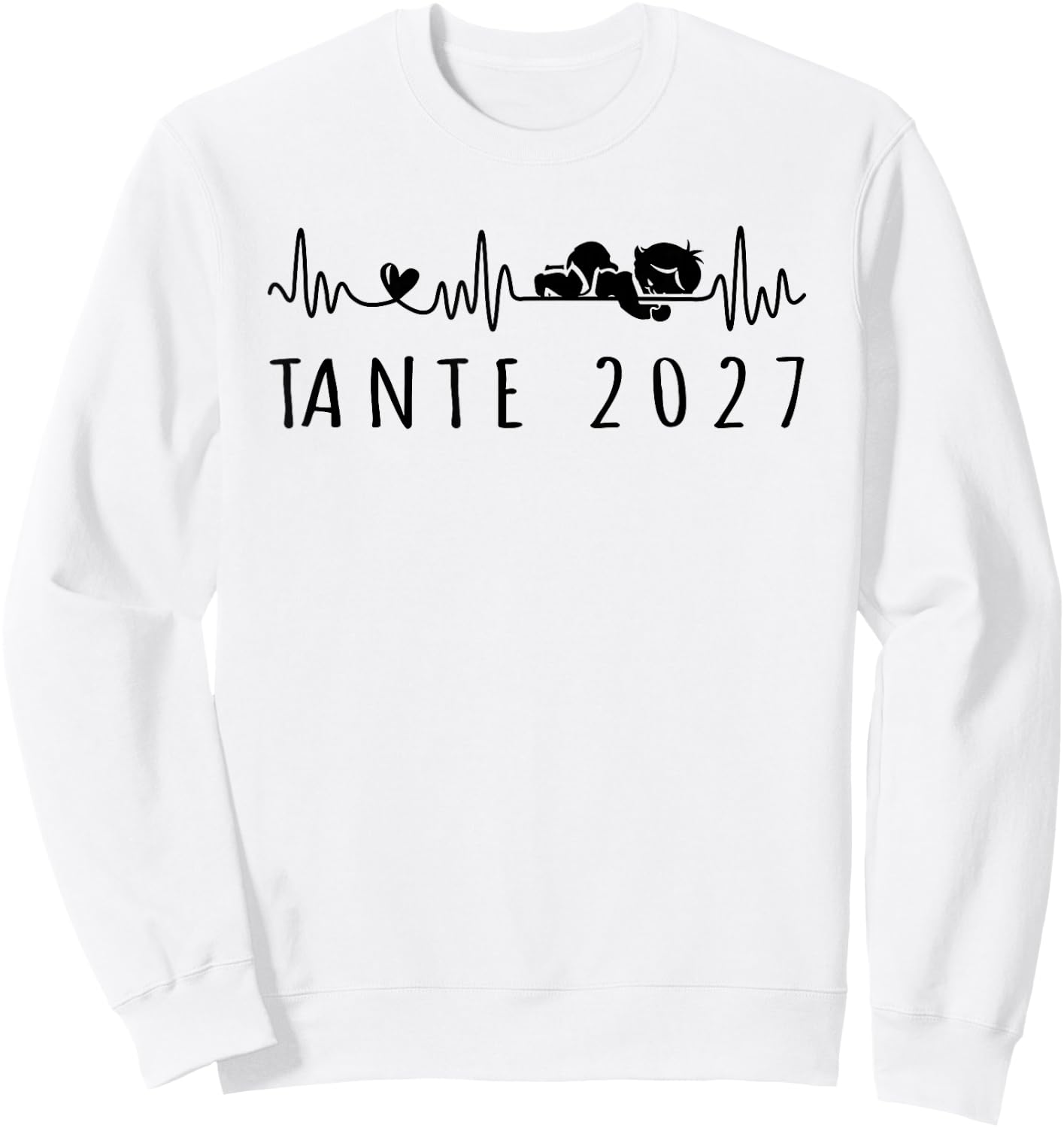 Tante 2027 Herzschlag Schwangerschaft Verkünden Sweatshirt - Sweatshirt | White