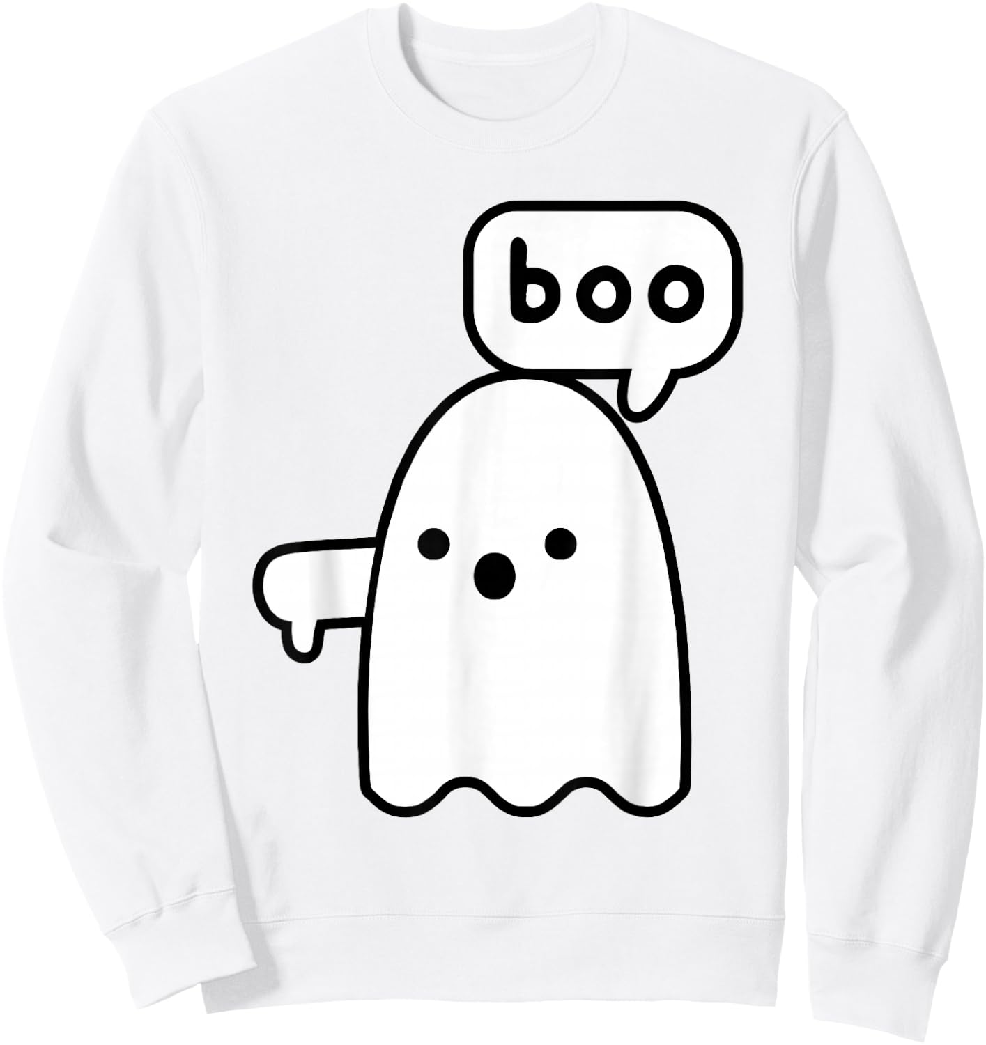 Thumbs Down Ghost Screaming Boo Disapproval Ghost halloween Sweatshirt - Sweatshirt | White