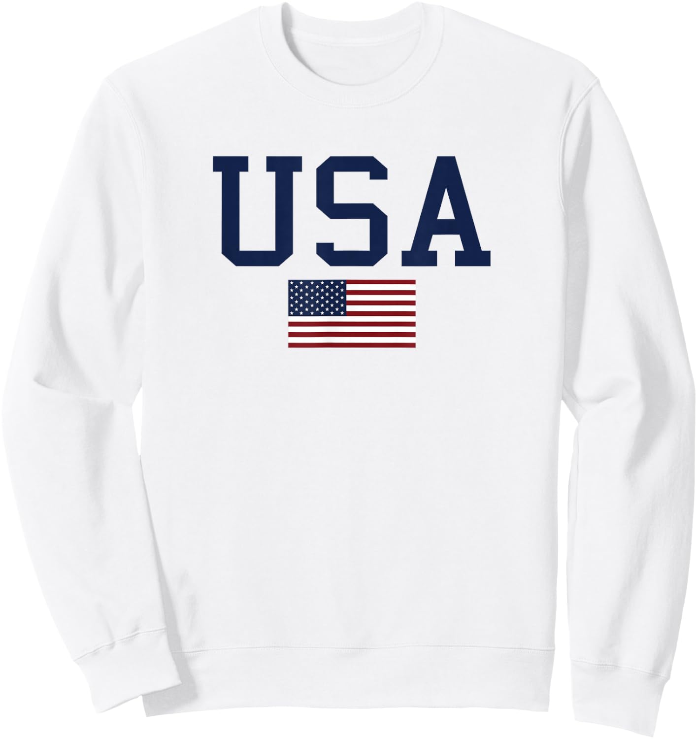 USA, American Flag 4th of July Patriotic America USA Sweatshirt - Sweatshirt | White