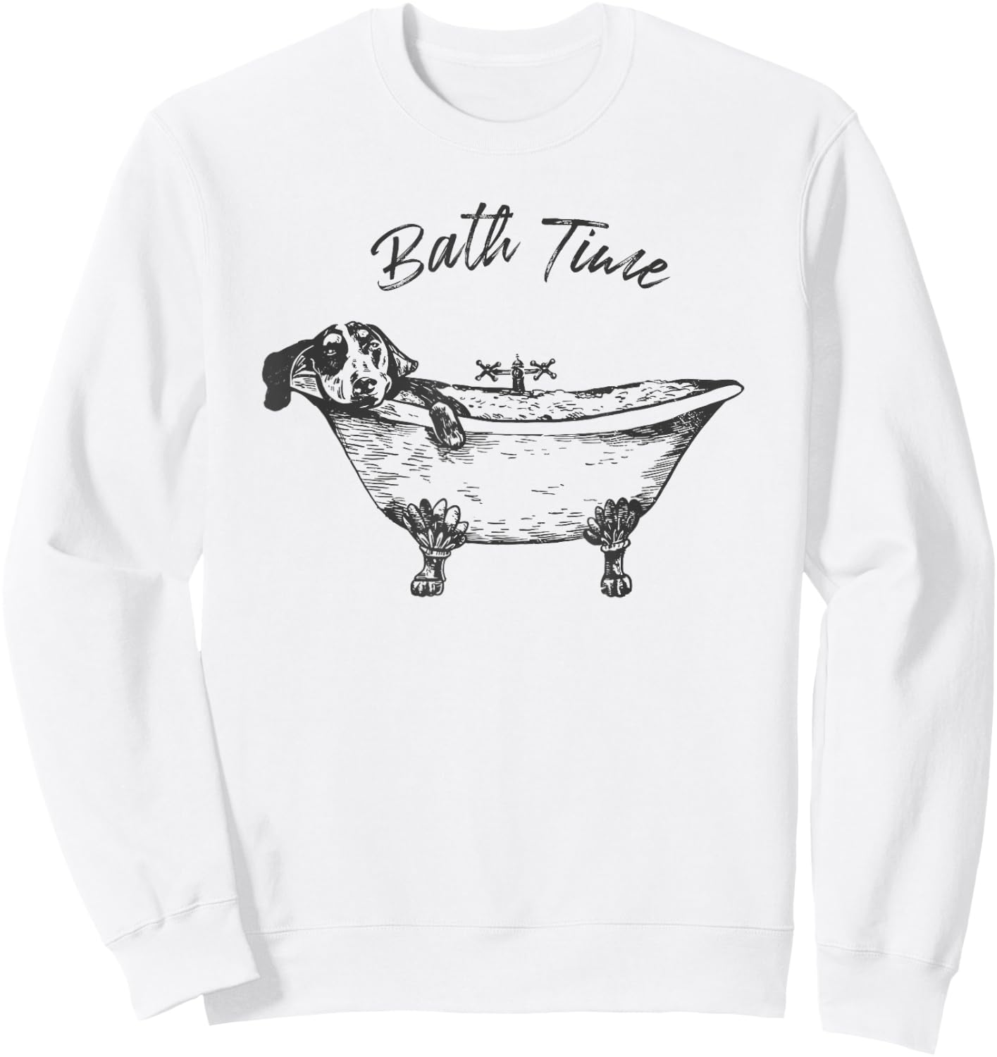 Dog Taking A Bath Dachshund Bathtub Spa Relaxing Bath Time Sweatshirt - Sweatshirt | White