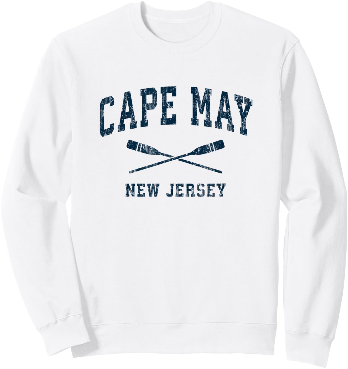 Cape May New Jersey Vintage Nautical Paddles Sports Oars Sweatshirt - Sweatshirt | White