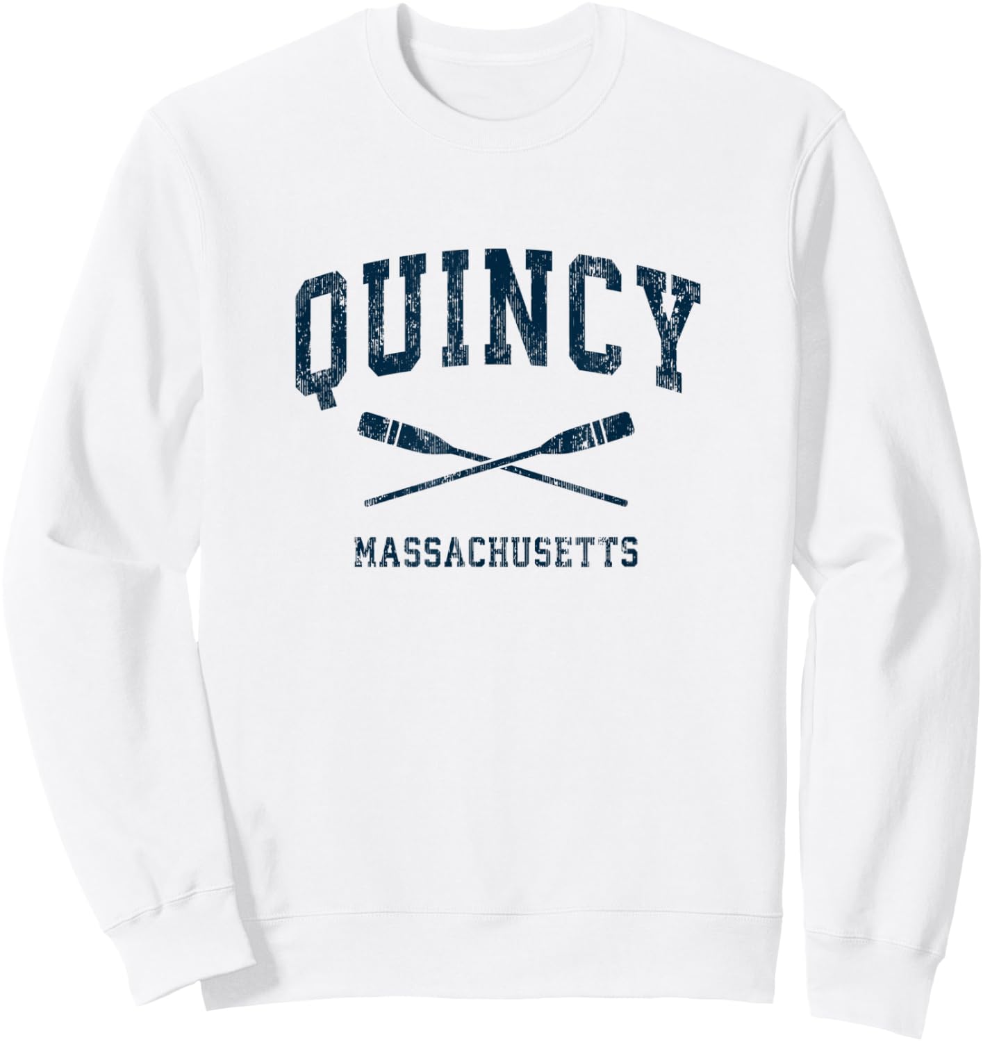 Quincy Massachusetts Vintage Nautical Paddles Sports Oars Sweatshirt - Sweatshirt | White