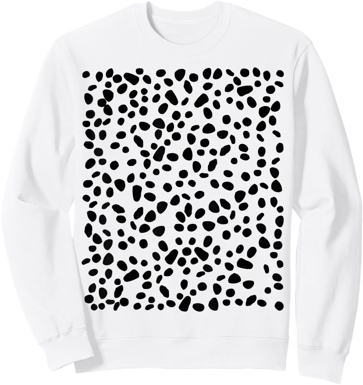 spotted white with black polka dots Dalmatian Sweatshirt - Sweatshirt | White