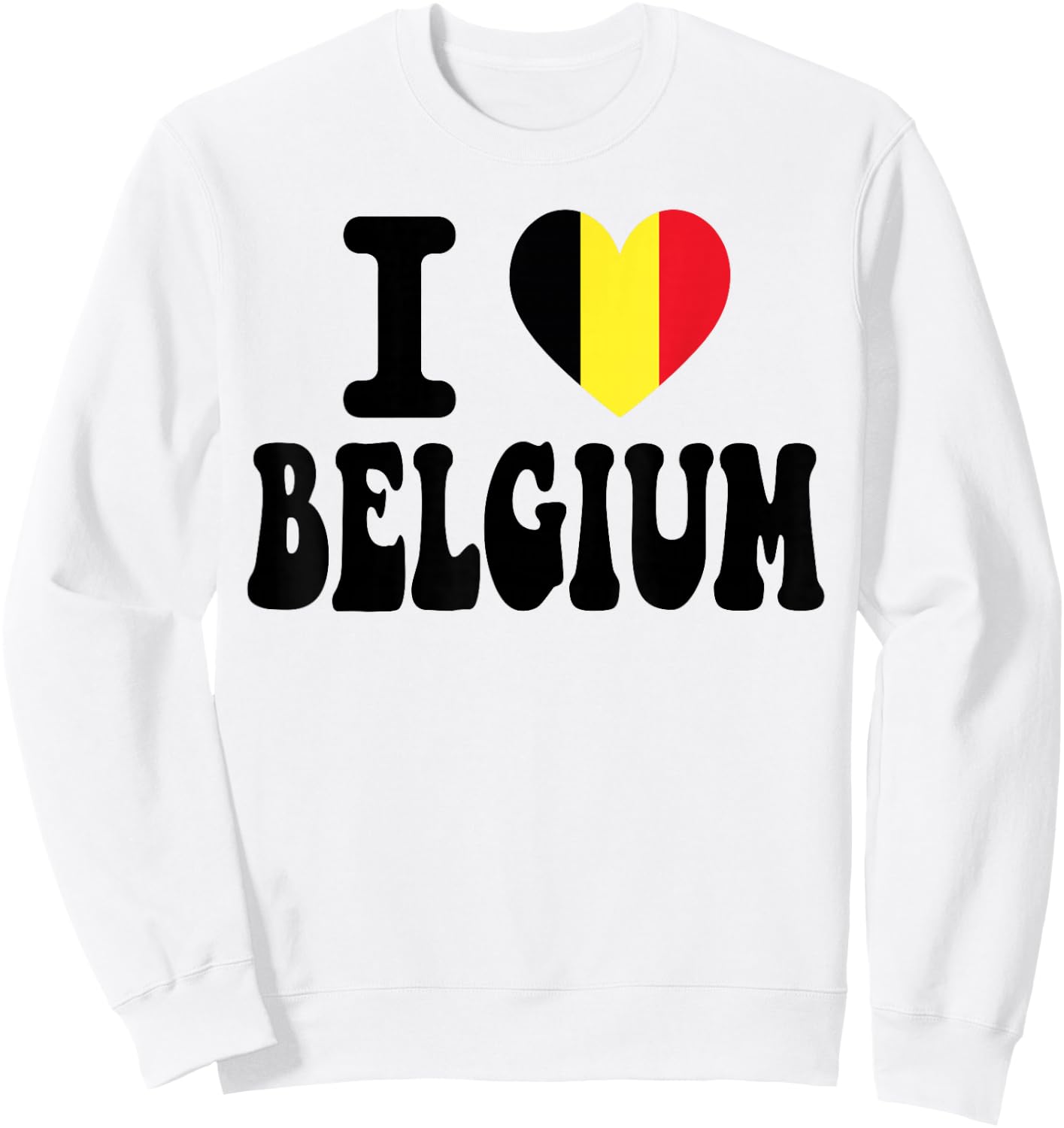 I Love Belgium Heart Flag Retro Travel Souvenir Sweatshirt - Sweatshirt | White