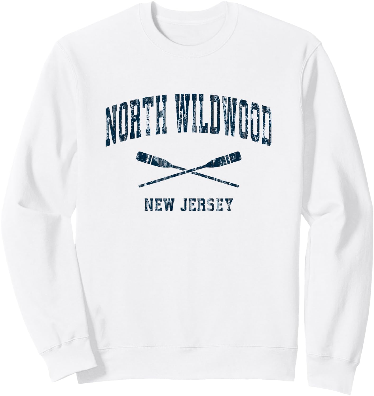 North Wildwood New Jersey Vintage Nautical Paddles Sports Oa Sweatshirt - Sweatshirt | White