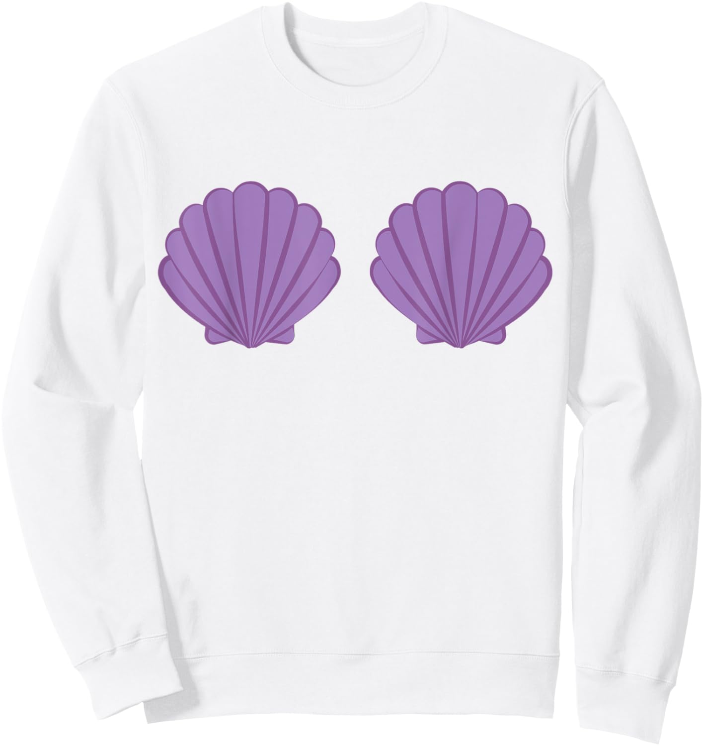 Mermaid Seashell Bra Purple Shells Cartoon Graphic Sweatshirt - Sweatshirt | White