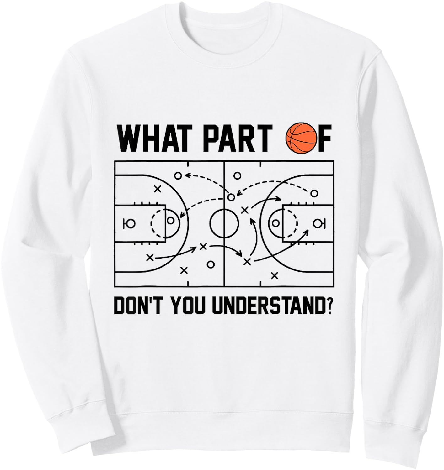 What Part Of Don't You Understand Basketball Coach Tactic Sweatshirt - Sweatshirt | White