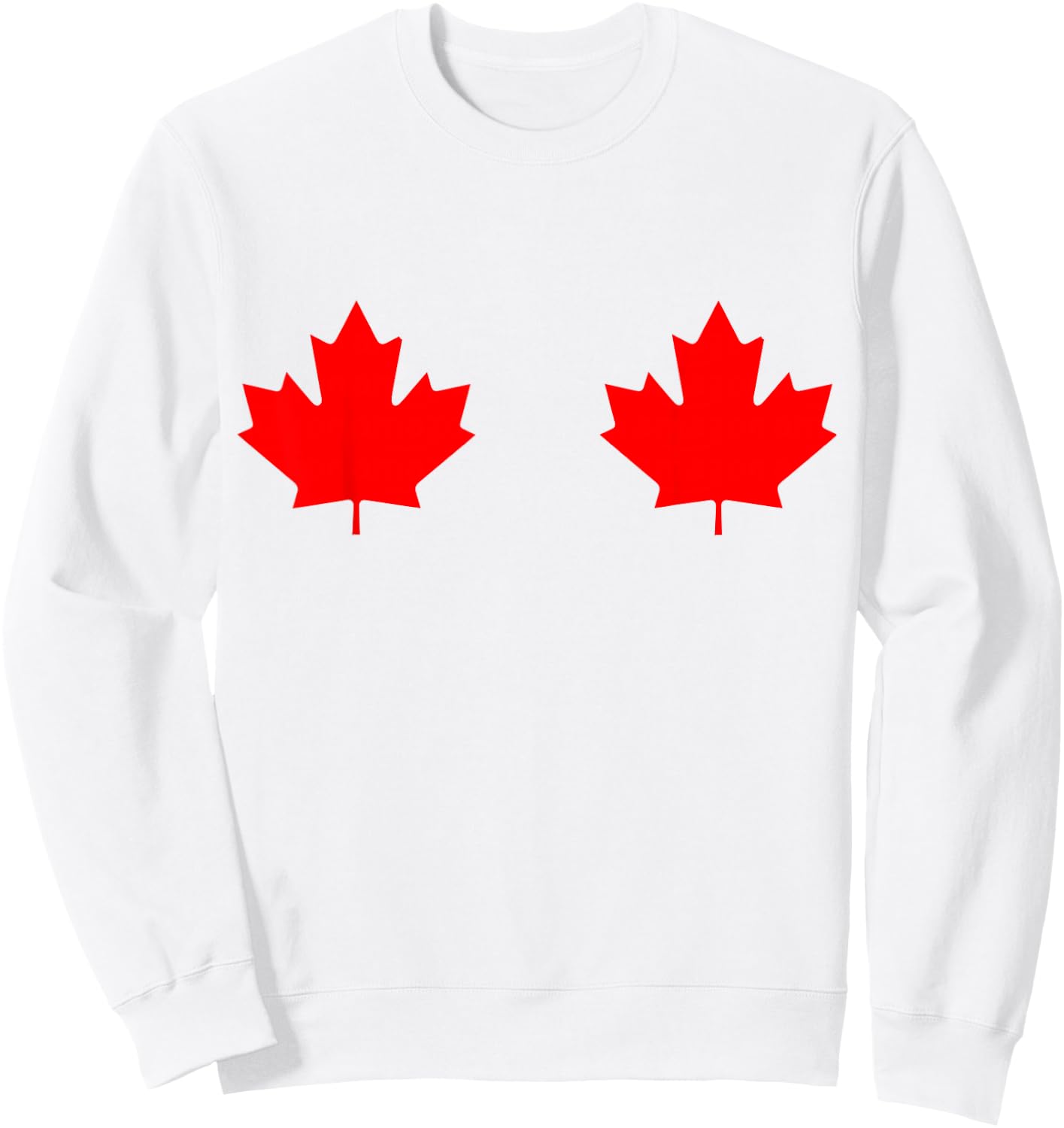 Maple Leaf Canada Day Canadian Flag Sweatshirt - Sweatshirt | White