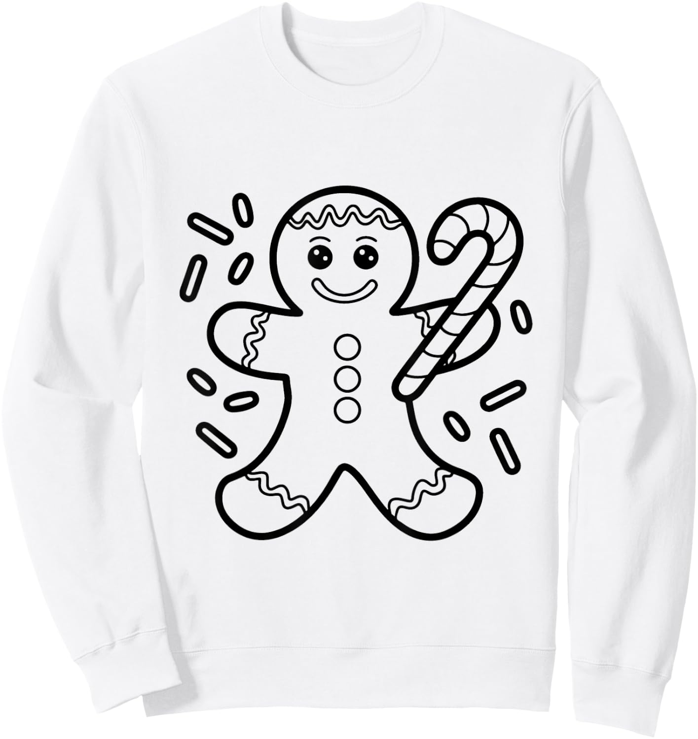 Christmas Gingerbread Man Color Your Own Craft for Kids Sweatshirt - Sweatshirt | White