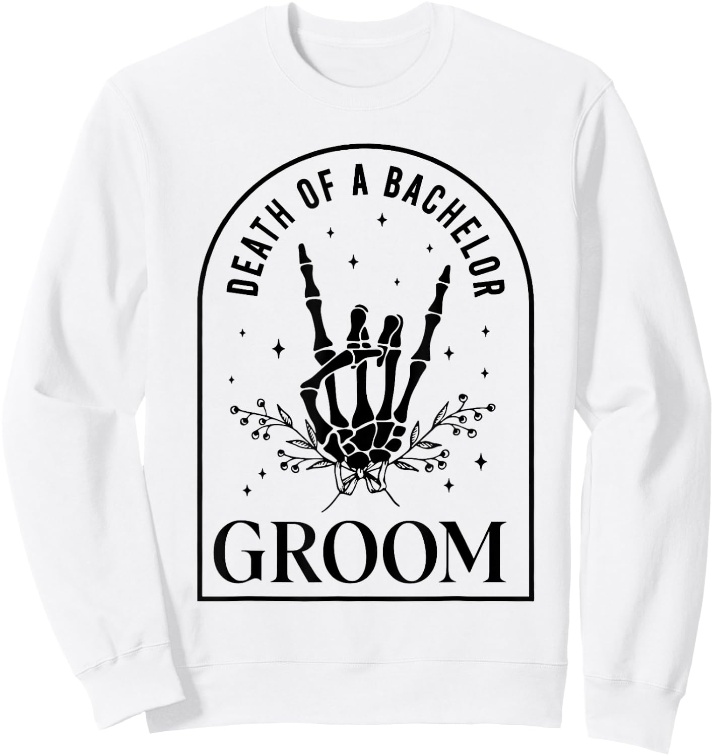 Groom Death of a Bachelor Skeleton Gothic Halloween Party Sweatshirt - Sweatshirt | White