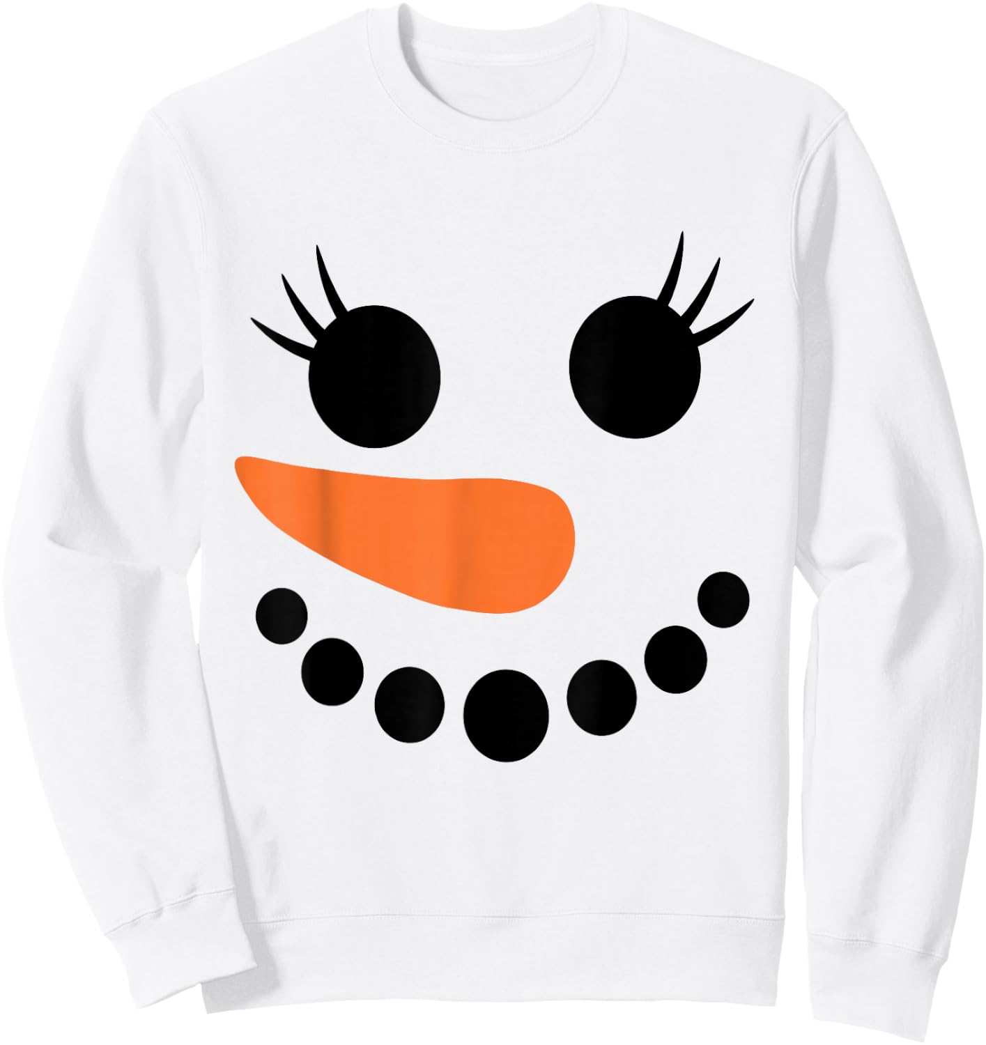 Winter Snowman Face Eyelashes Christmas Xmas For Girl Sweatshirt - Sweatshirt | White