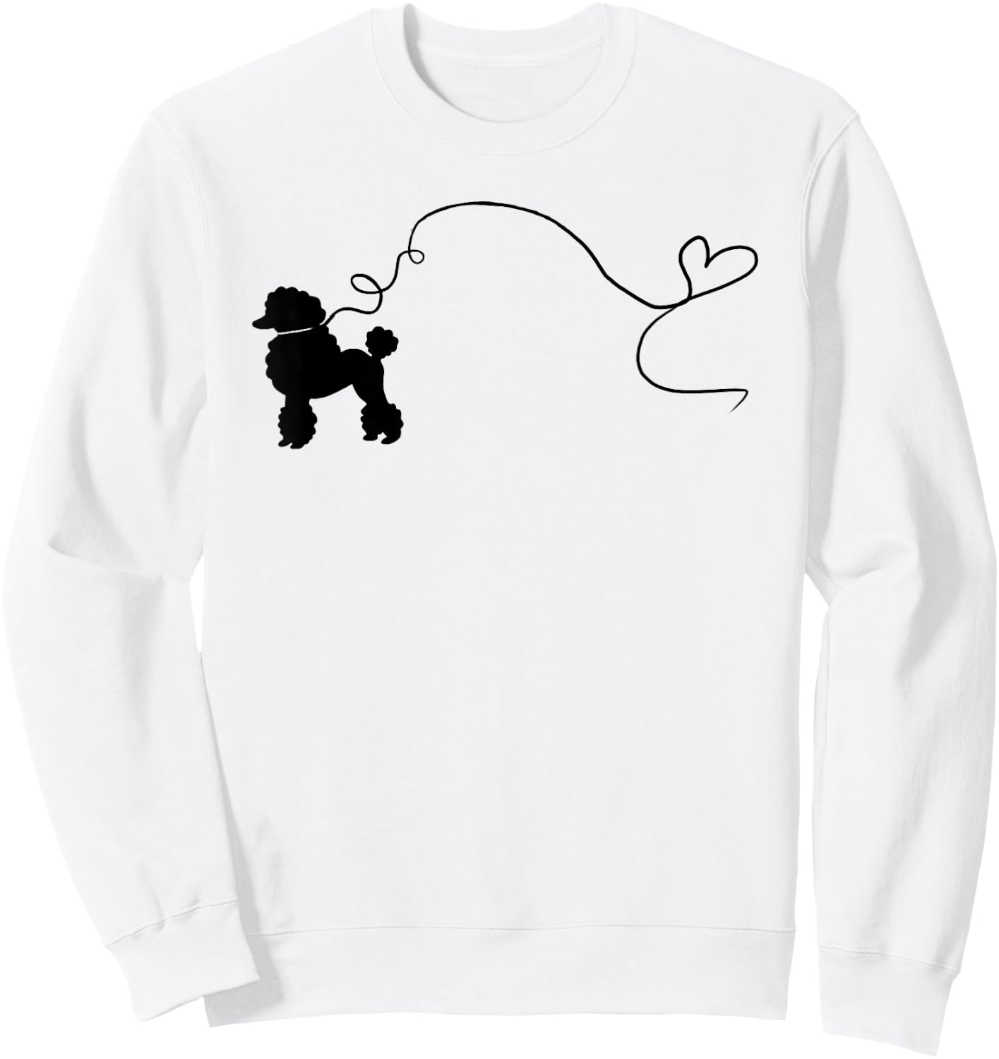 Sock Hop 50s Costume Poodle Shirt Cute Poodle 1950's Heart Sweatshirt - Sweatshirt | White