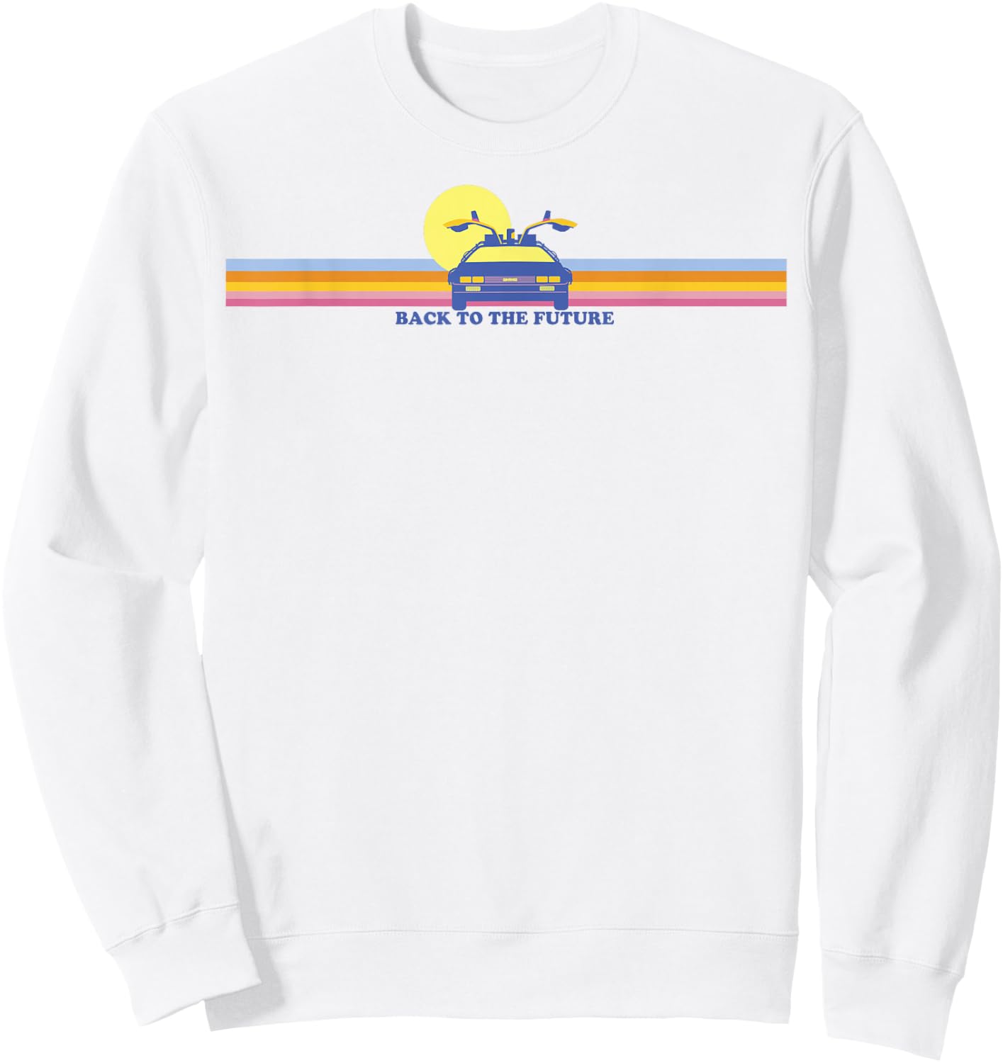 Zurück in die Zukunft, Delorean, Retro-Bruststreifen Sweatshirt - Sweatshirt | White
