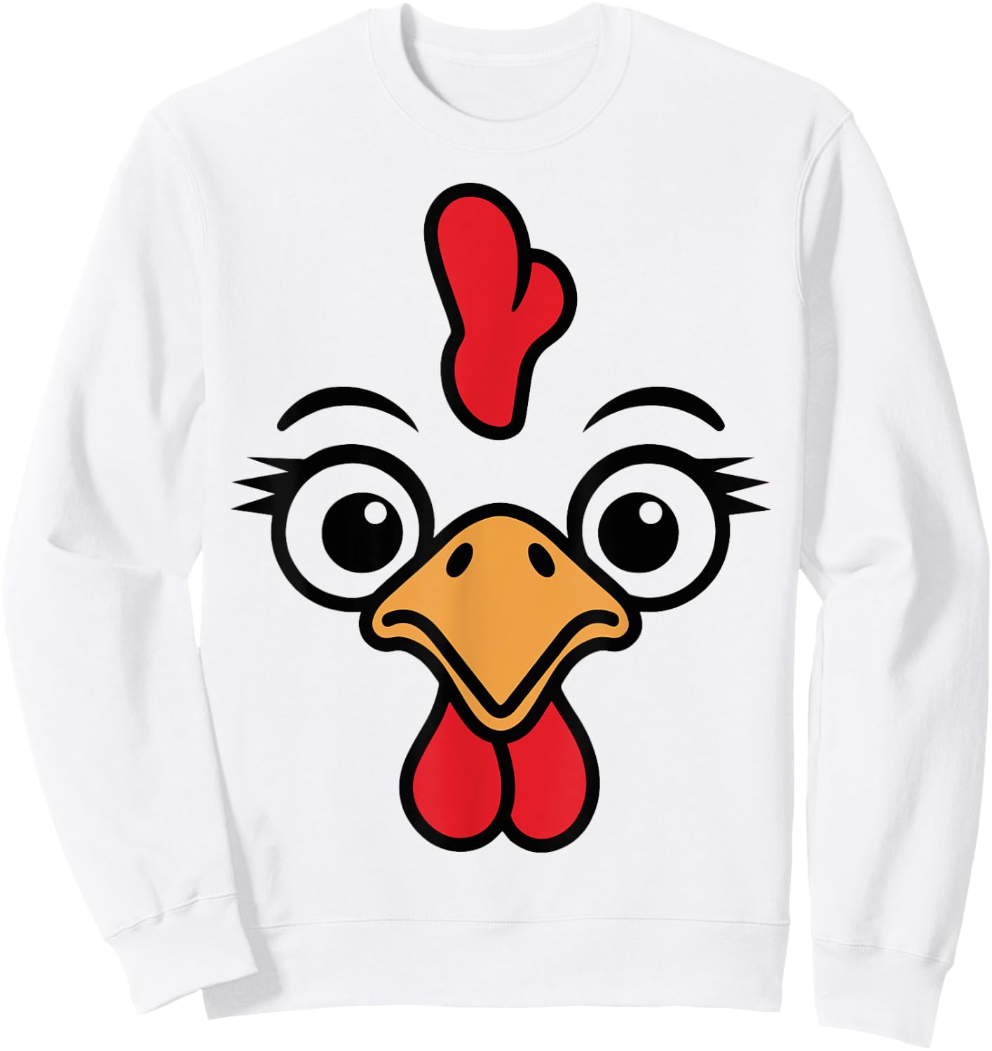 Chicken Face Sweatshirt - Sweatshirt | White