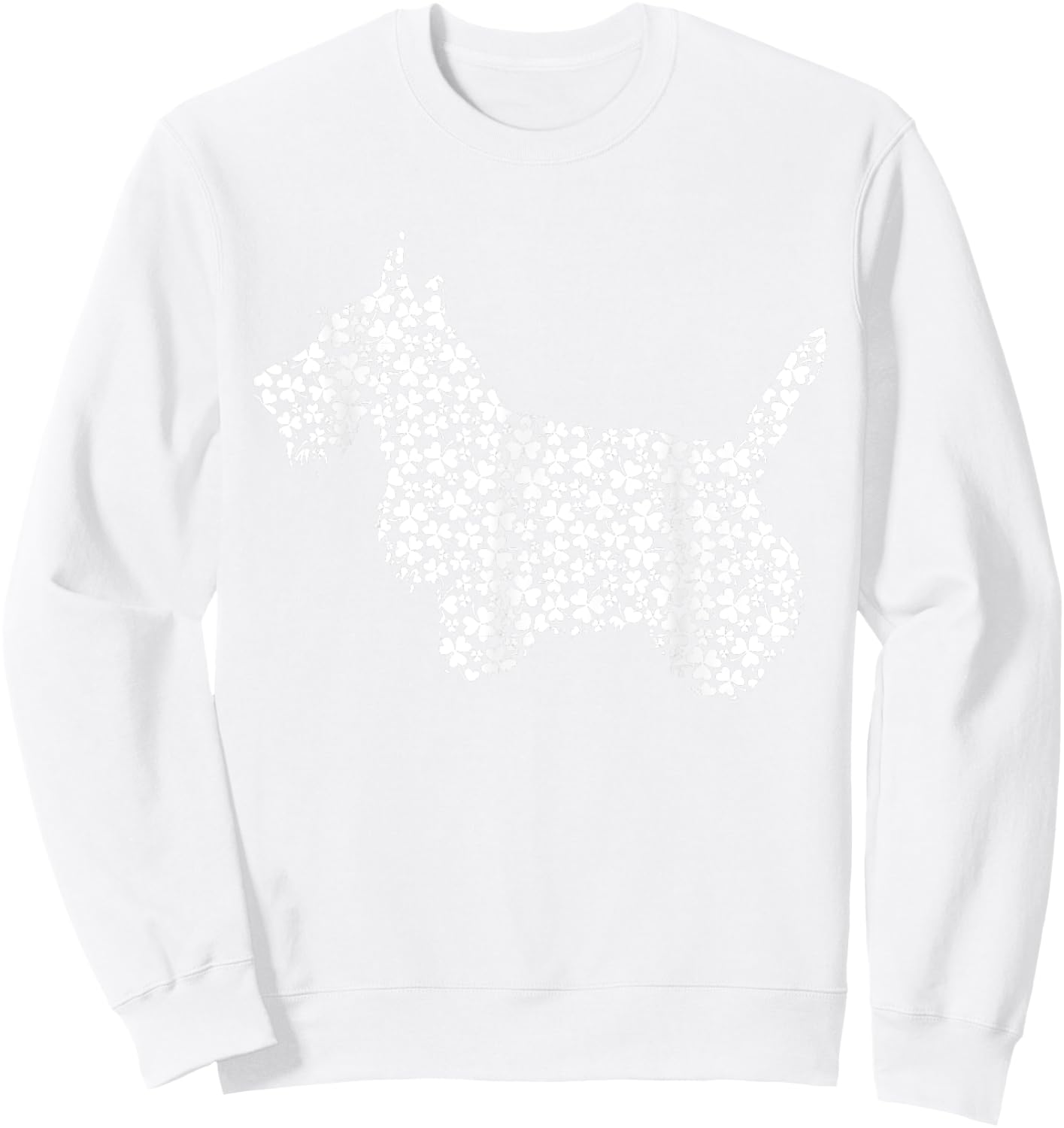 Scottish Terrier Dog Cute Shamrock St Patricks Day Sweatshirt - Sweatshirt | White
