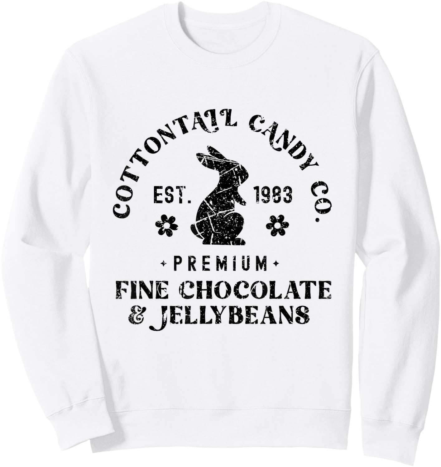 Cotton Tale Candy Co. Vintage Funny Springtime Easter Sweatshirt - Sweatshirt | White