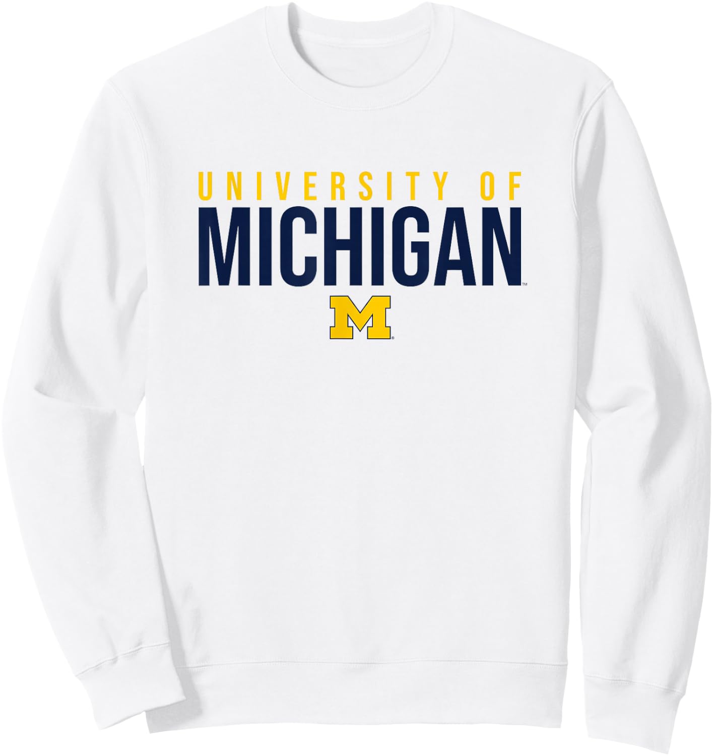 University of Michigan Wolverines Stacked Sweatshirt - Sweatshirt | White