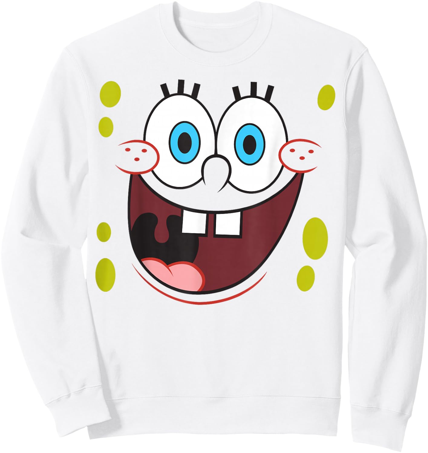Spongebob Schwammkopf mit leuchtenden Augen und lächelndem Gesicht Sweatshirt - Sweatshirt | White