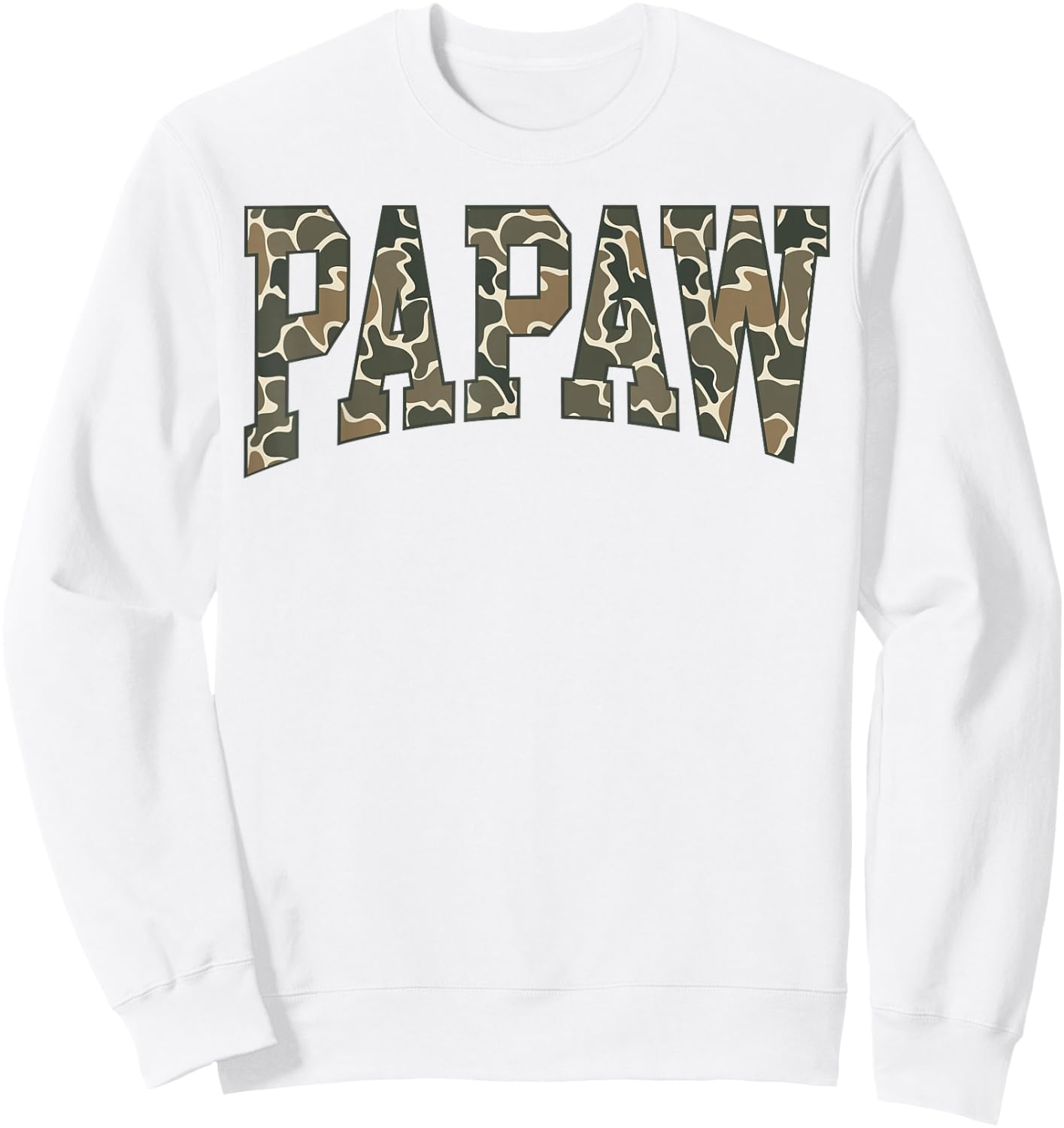 Papaw Camo Camouflage Father's Day Grandfather Sweatshirt - Sweatshirt | White