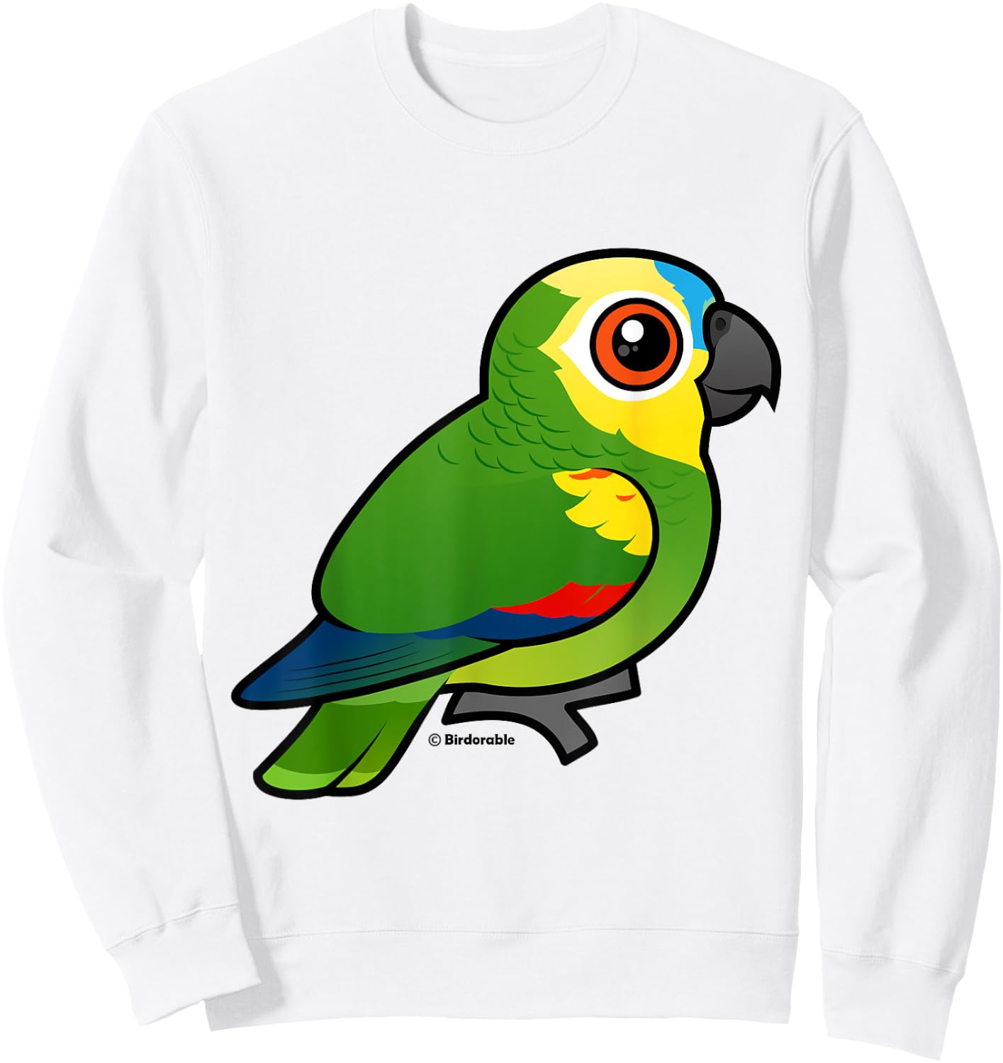 Cute Cartoon Blue-fronted Parrot Birdorable Conure Bird Sweatshirt - Sweatshirt | White