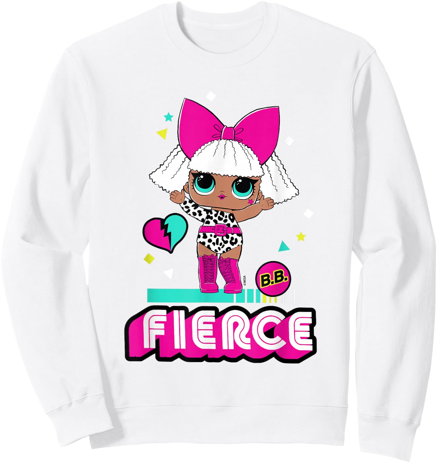 LOL Surprise Cute Diva Doll Fierce Retro Big Chest Portrait Sweatshirt - Sweatshirt | White