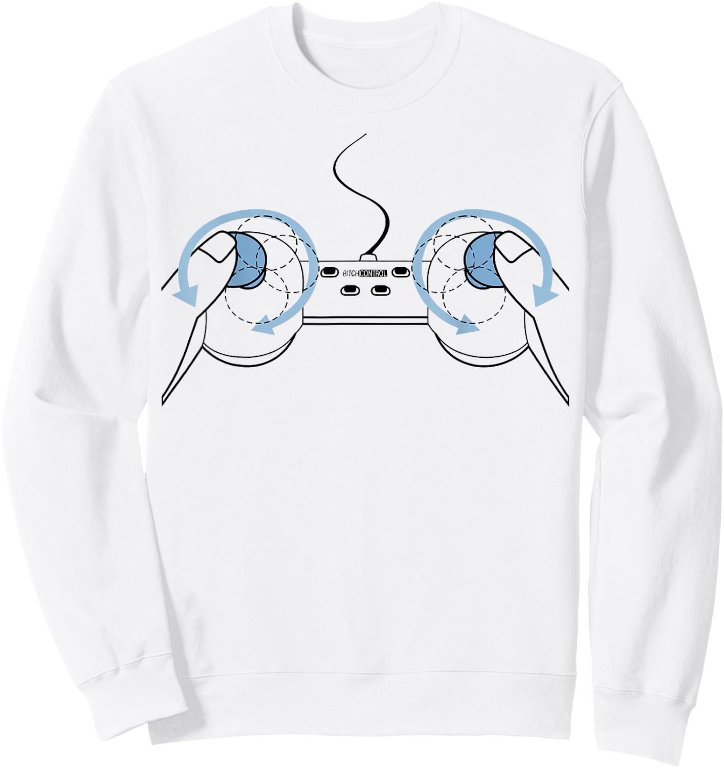 Ladies Funny Chest Joystick , white, S Sweatshirt - Sweatshirt | White