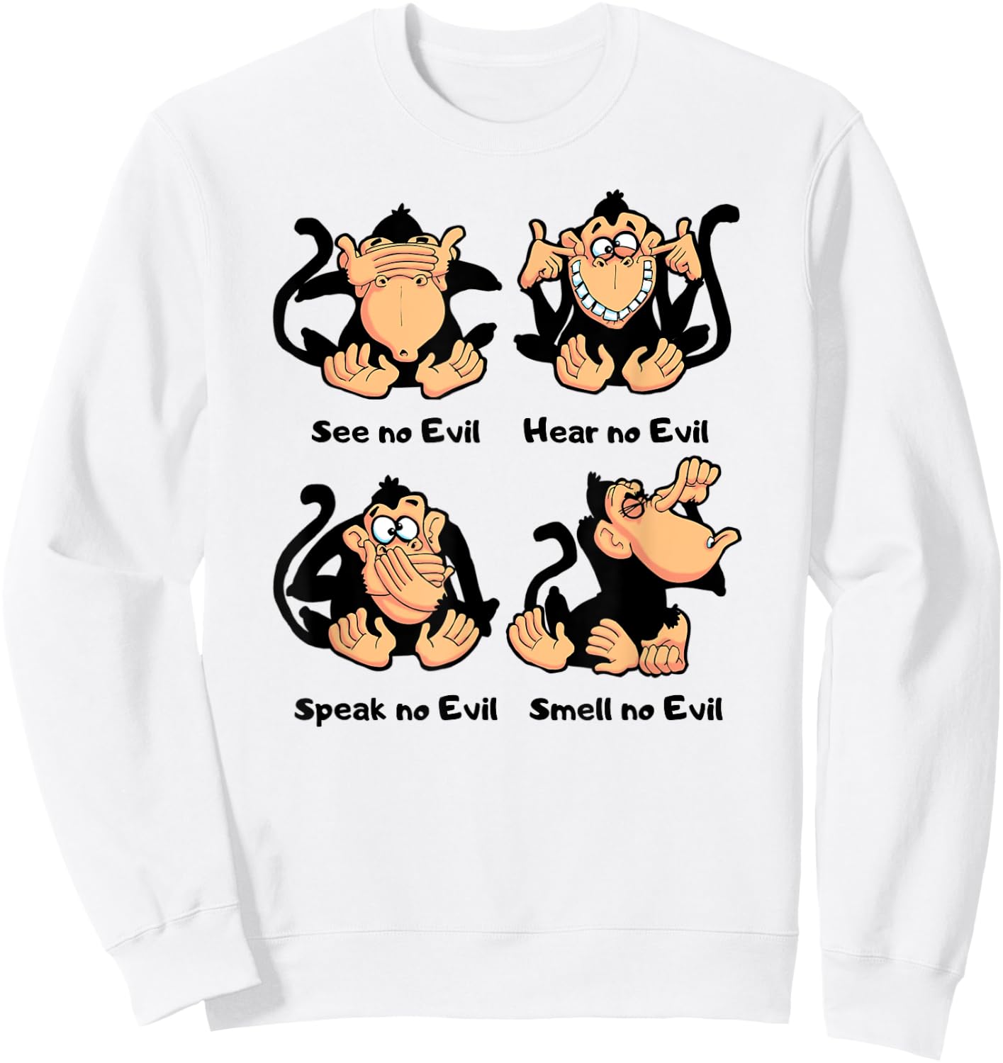 4 Wise Monkeys Sweatshirt - Sweatshirt | White
