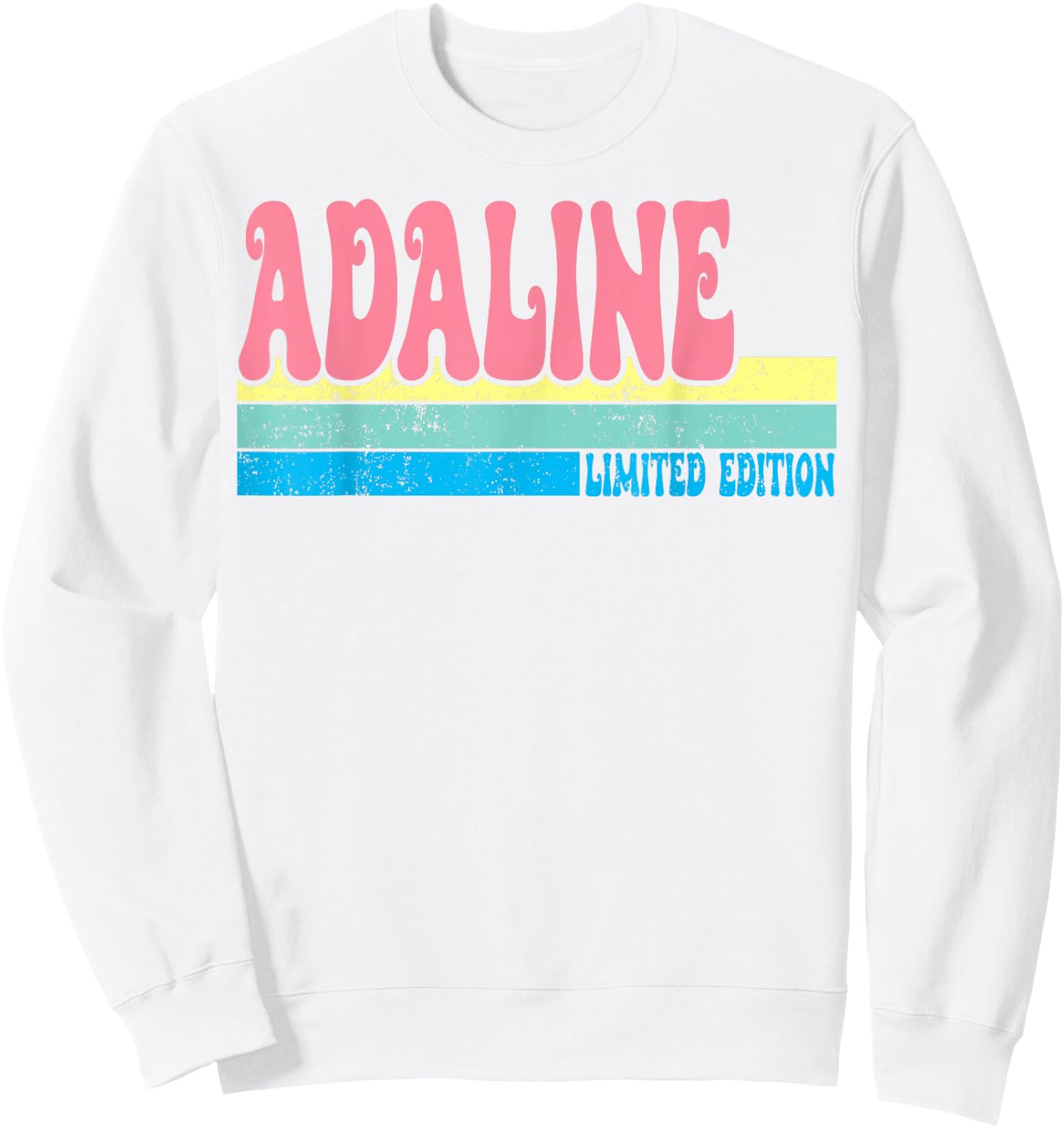 ADALINE Name Personalized Cute Idea Groovy Women ADALINE Sweatshirt - Sweatshirt | White