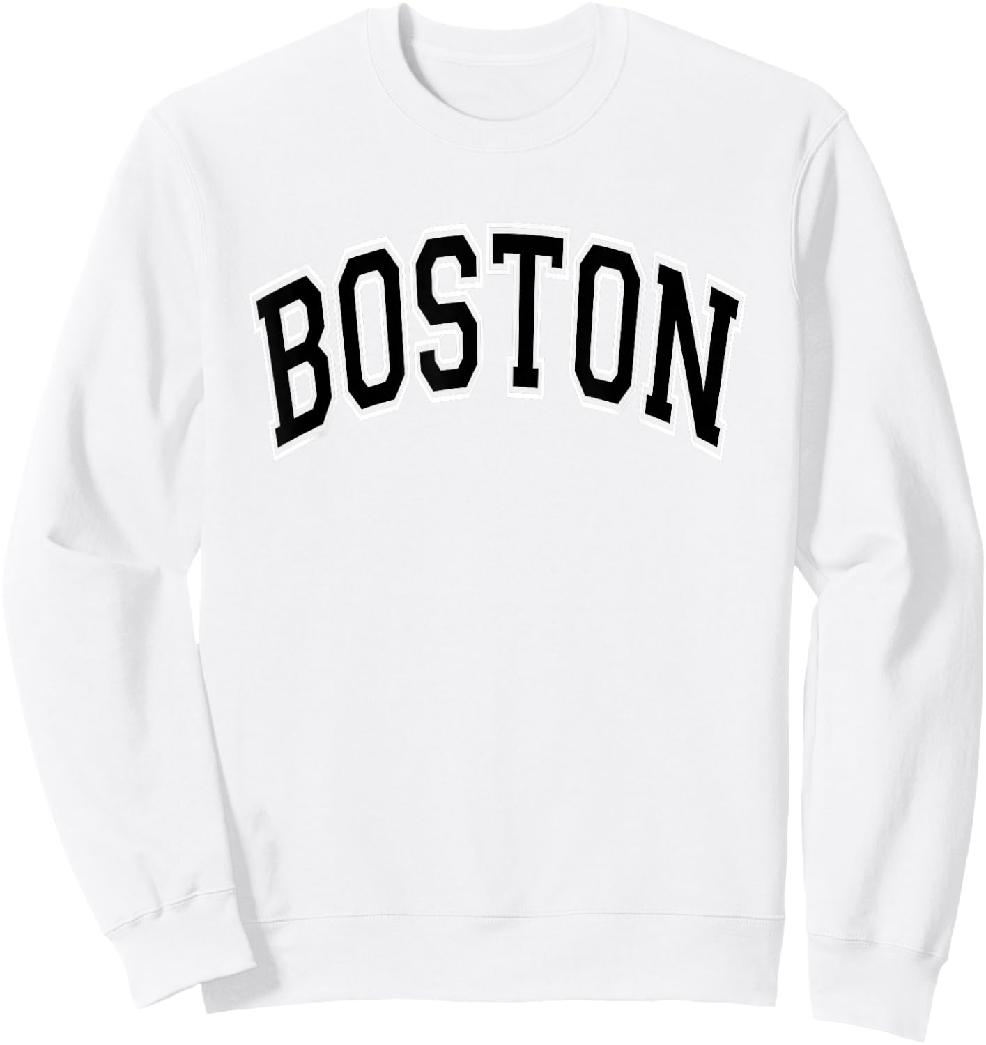 Boston Arched Style Pink with Black Text Sweatshirt - Sweatshirt | White