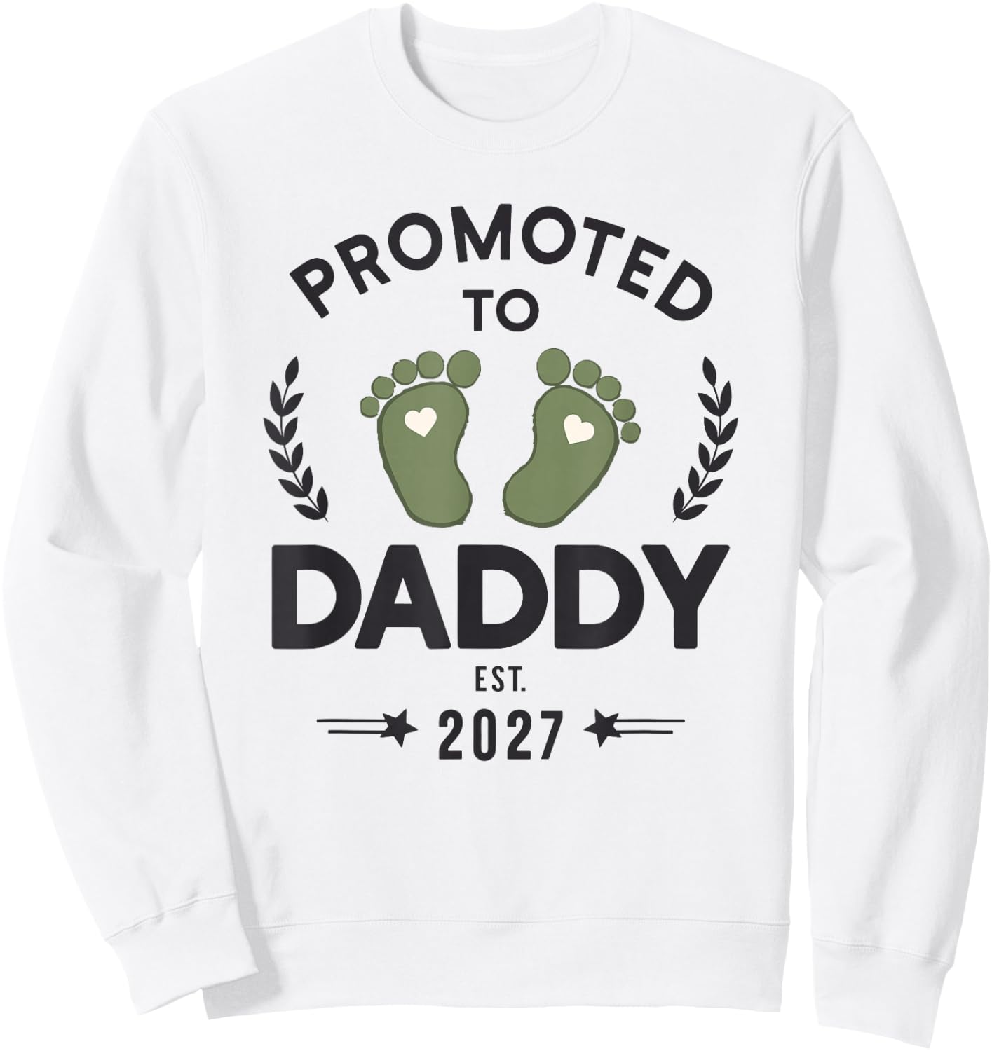 Promoted to Daddy 2027 Pregnancy Reveal New Dad Sweatshirt - Sweatshirt | White