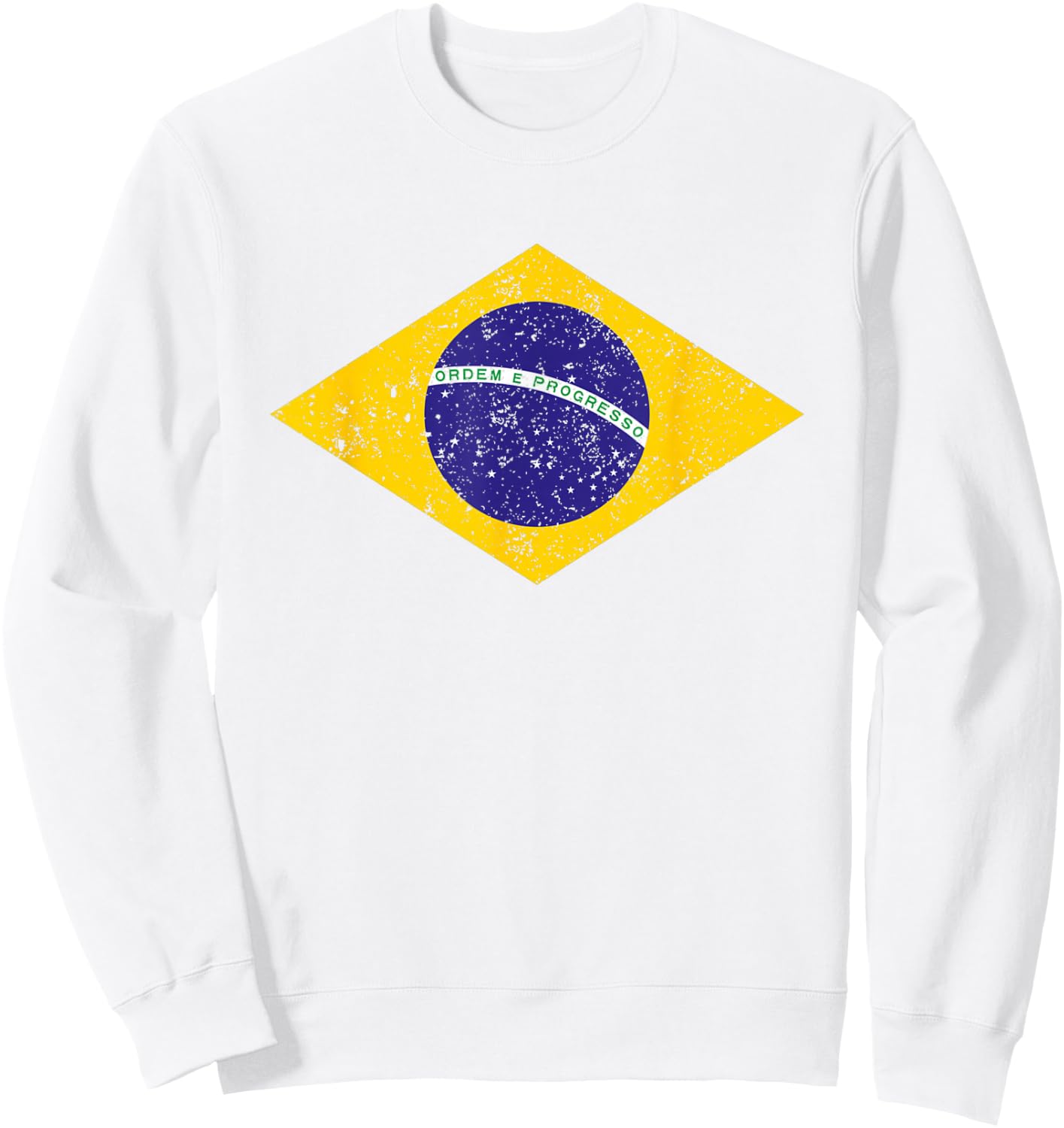 Vintage Brasil Brazil Flag - Brazilian Flag Men Women Kids Sweatshirt - Sweatshirt | White