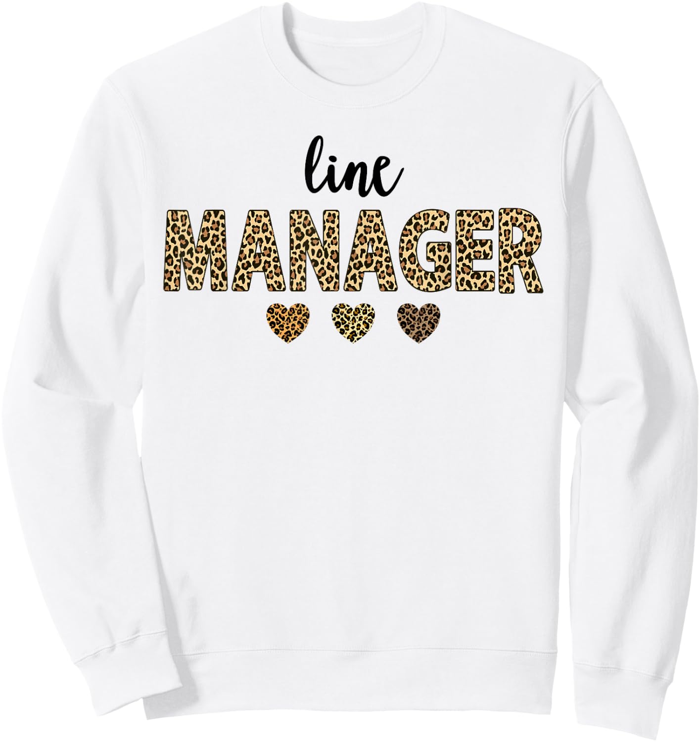 line Manager Leopard Hearts Team Squad Matching Sweatshirt - Sweatshirt | White