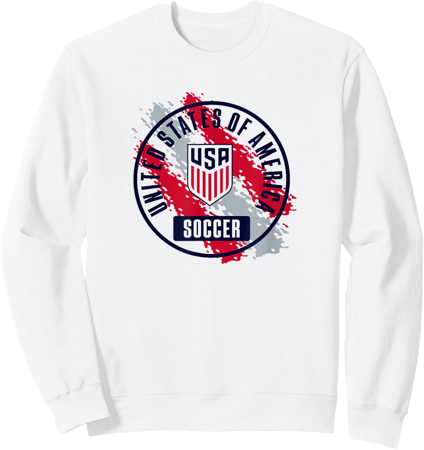 USA Soccer Retro Paint White USMNT Officially Licensed Sweatshirt - Sweatshirt | White