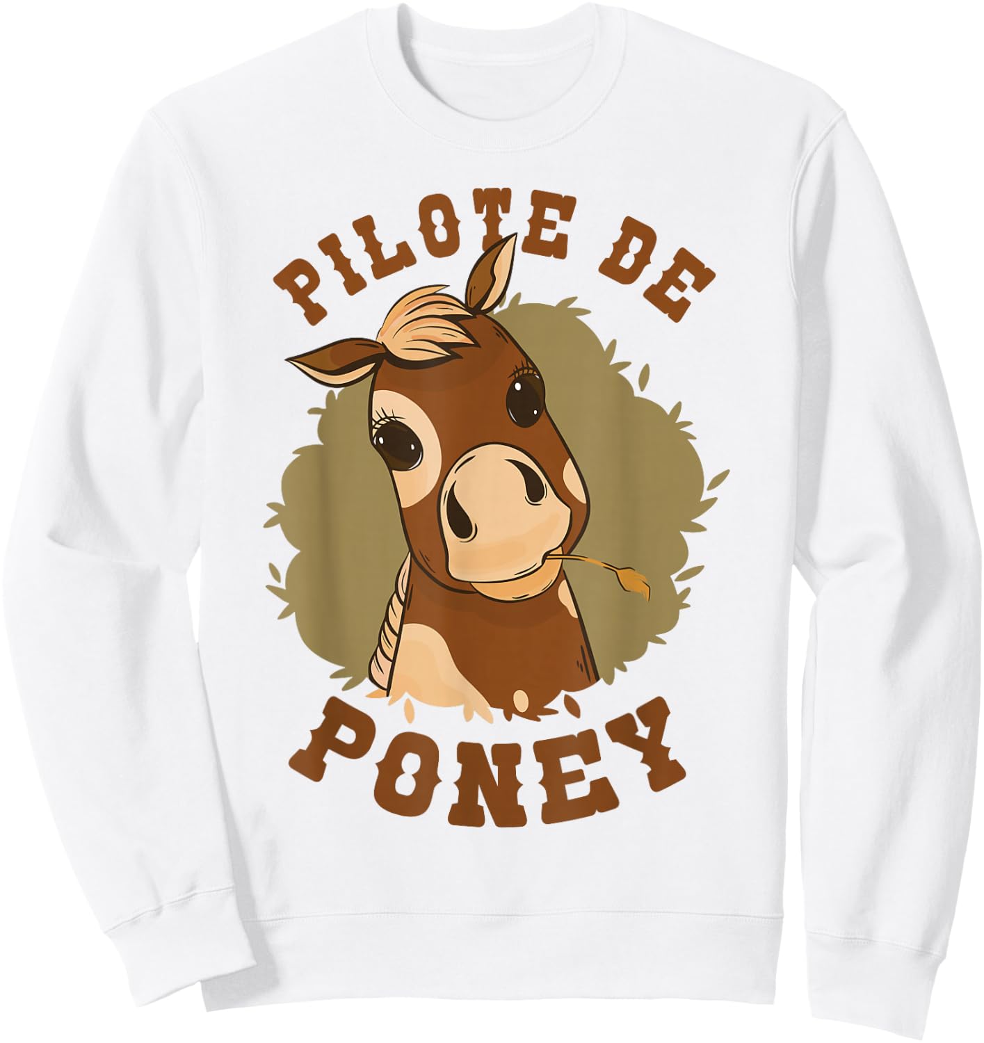 Girl Horse Riding Pony Pilot Girl Horses Sweatshirt - Sweatshirt | White