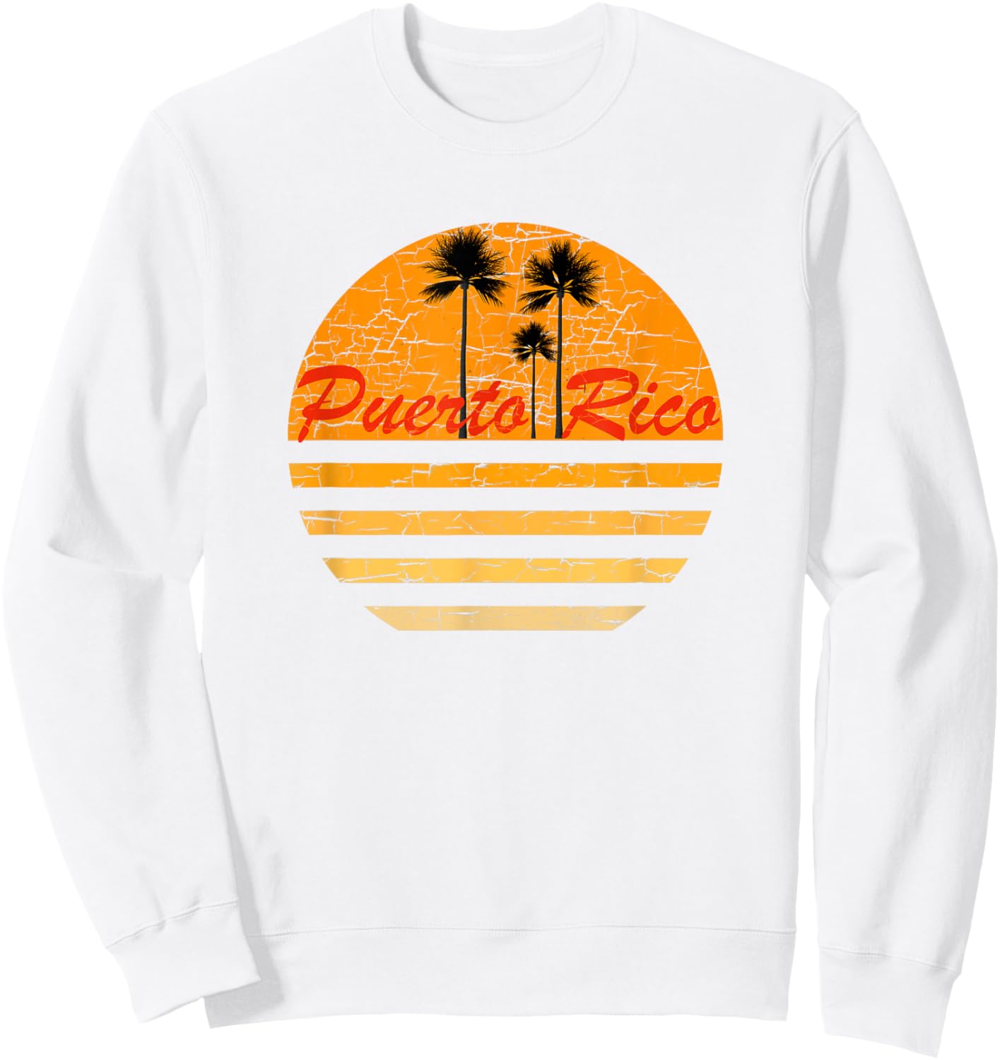 Puerto Rico Vintage Retro 70s Throwback Surf Sweatshirt - Sweatshirt | White