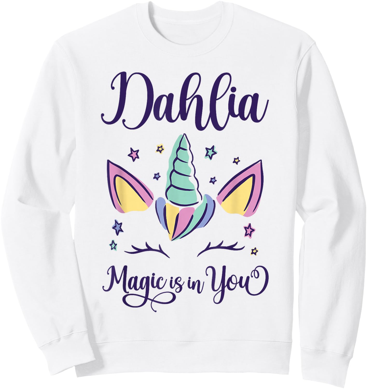 First Name Dahlia Personalized I Love Dahlia Sweatshirt - Sweatshirt | White